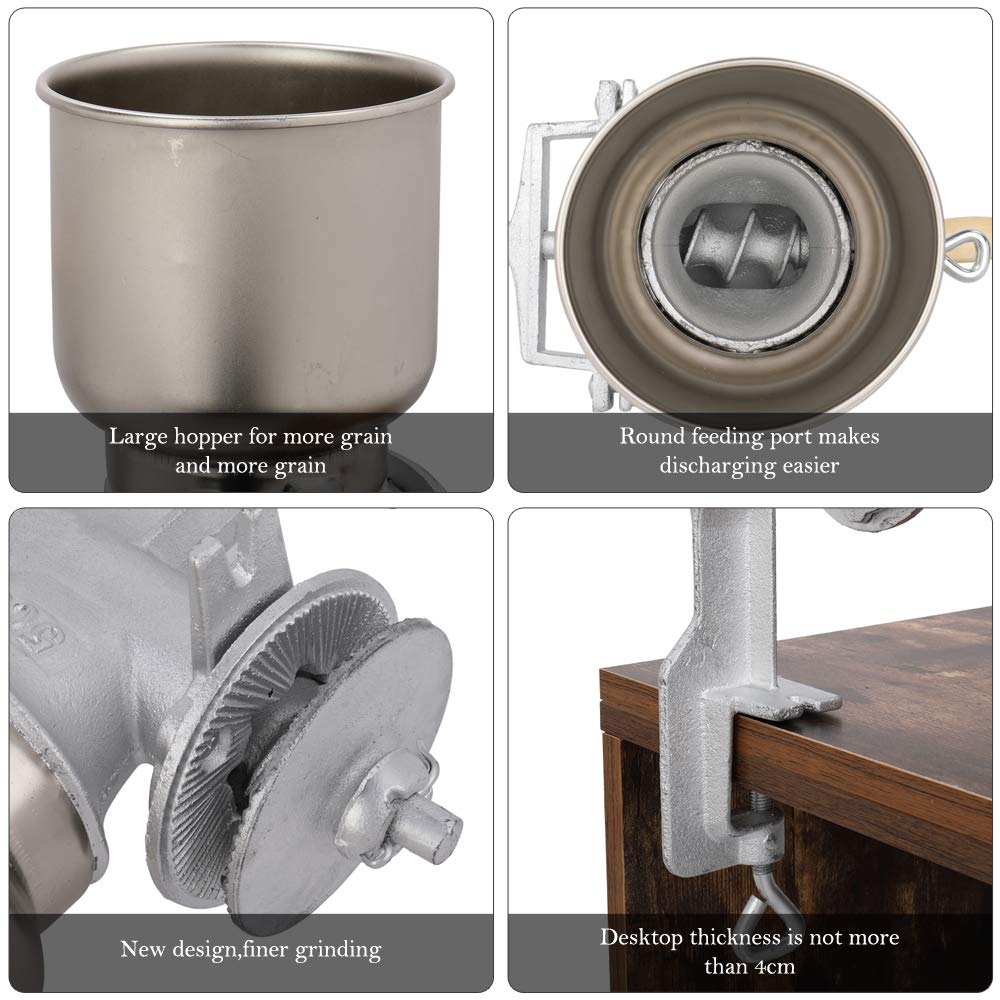 Premium Hand Crank Grain Mill for Corn, Wheat & Coffee - Adjustable Coarseness & Ergonomic Design (17.12