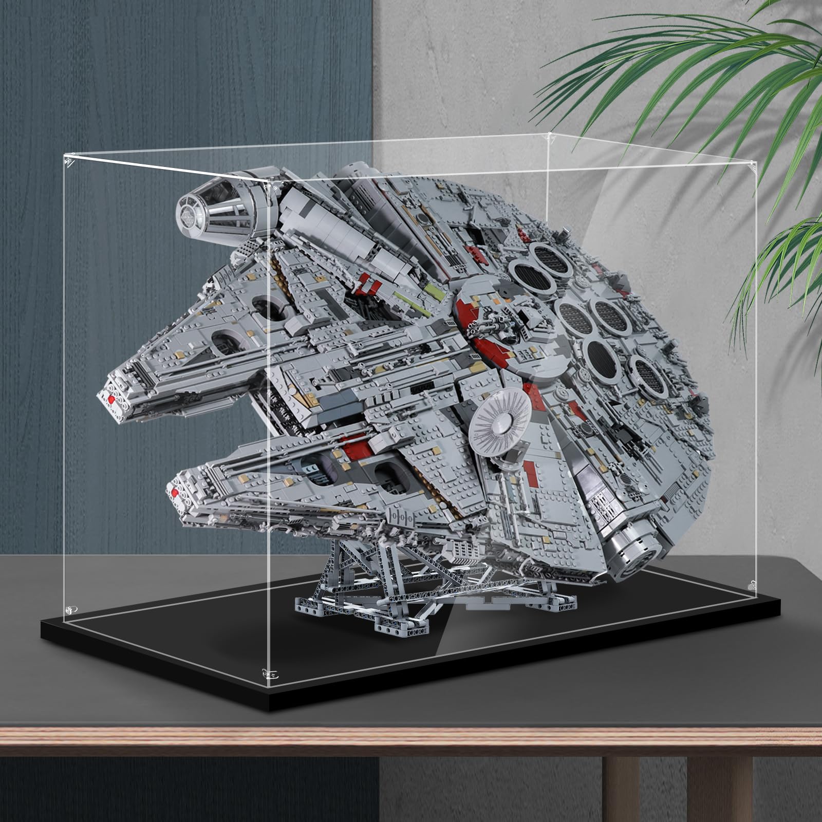 Premium Acrylic Display Case for LEGO 75192 Millennium Falcon - 34.64x15.35x22.83 Inches (88x39x58cm) - Dust-Proof Protection for Star Wars Collectibles - Perfect for Home Display, Office Decor & Gift for LEGO Fans