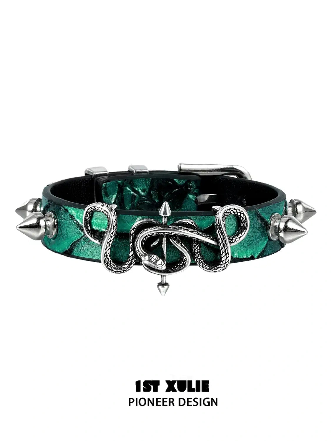 18k Gold Plated Snake Bite Rivet Leather Bracelet for Women - Punk Rock Gothic Boho Jewelry - Perfect for Concerts, Parties & Alternative Fashion
