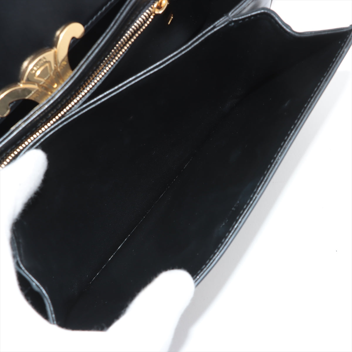 Celine Triomphe Classique Medium Black Crossbody Bag - Stylish & Elegant for Women's Daily Use, Work, and Evening Events
