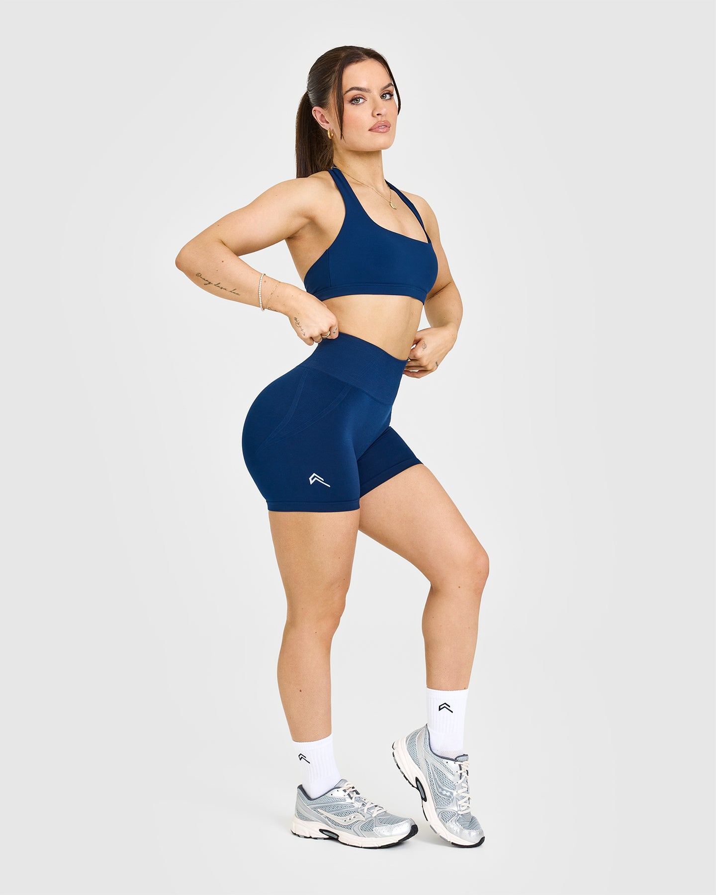 Effortless Seamless Shorts for Women - Comfortable High Waisted Yoga Shorts in Midnight Black | Perfect for Yoga, Gym Workouts & Lounge Wear