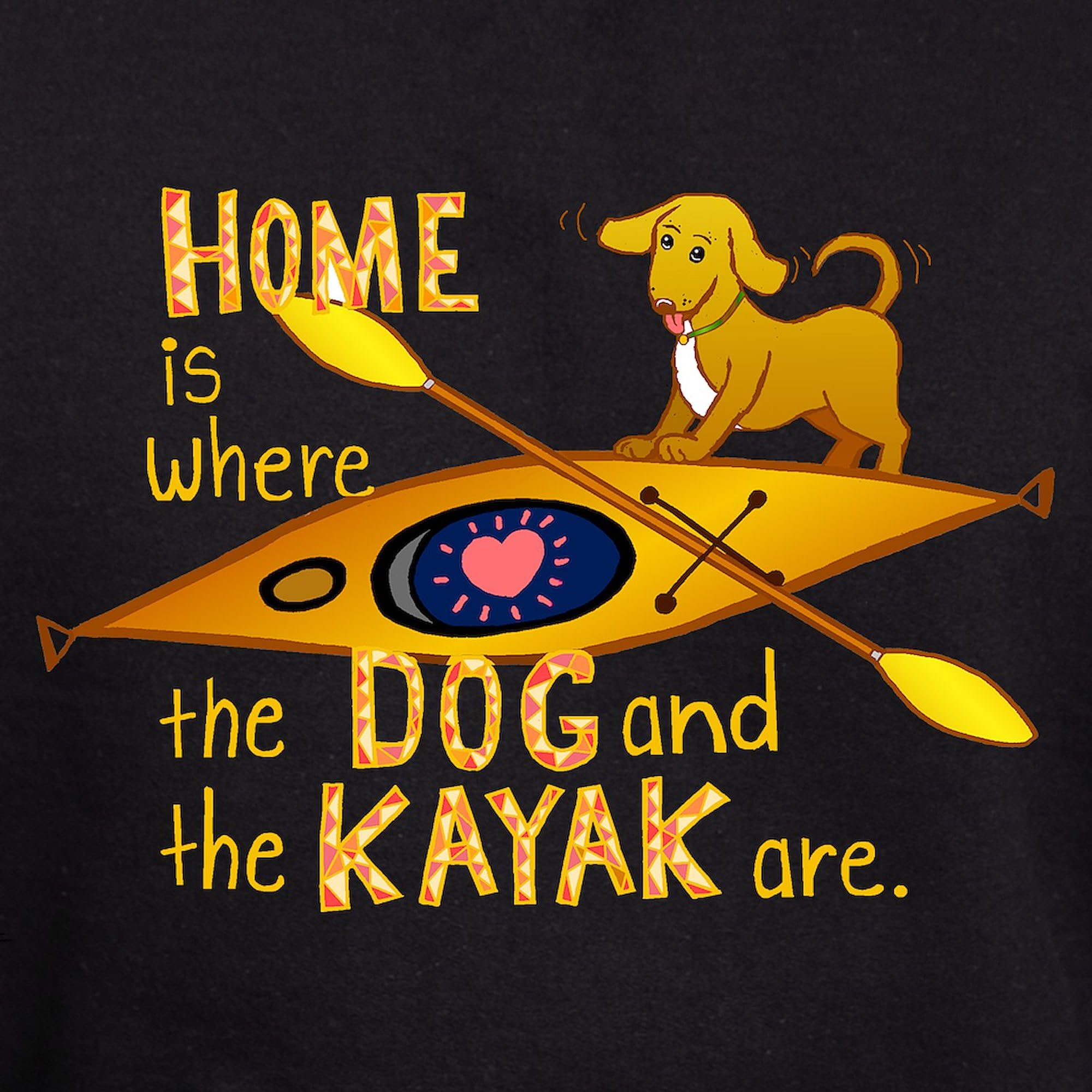 Dog And Kayak Hoodie for Men - Dark Regular Fit Pullover Hooded Sweatshirt | Comfortable & Stylish for Outdoor Adventures, Casual Wear & Dog Lovers
