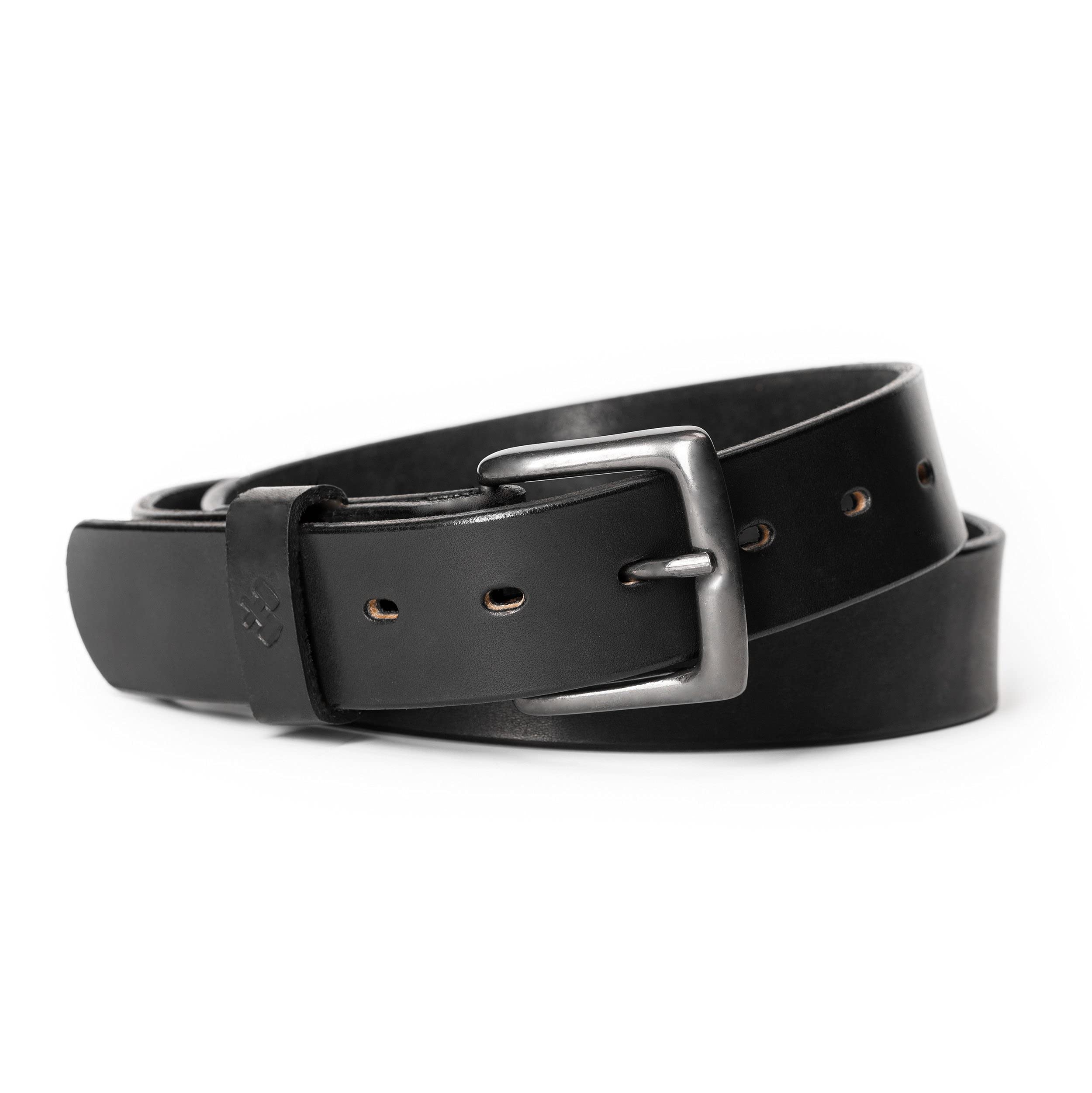 Main Street Forge Genuine American Leather Belt for Men - Heavy Duty Work Belt Made in USA - Durable EDC Belt for Everyday Wear, Outdoor Activities & Work Scenes