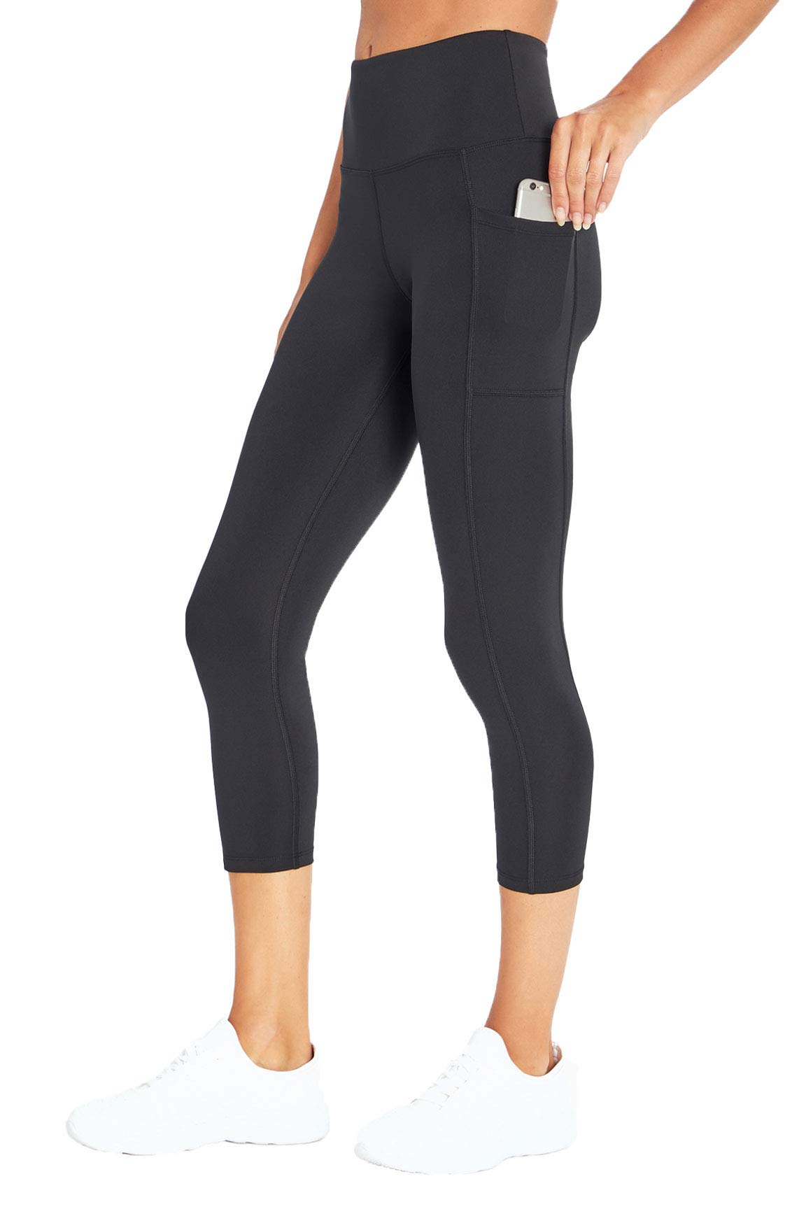 Bally Total Fitness High Rise Pocket Mid-Calf Leggings for Women - Yoga, Running & Workout - Stretchy Comfortable Athletic Pants with Side Pockets
