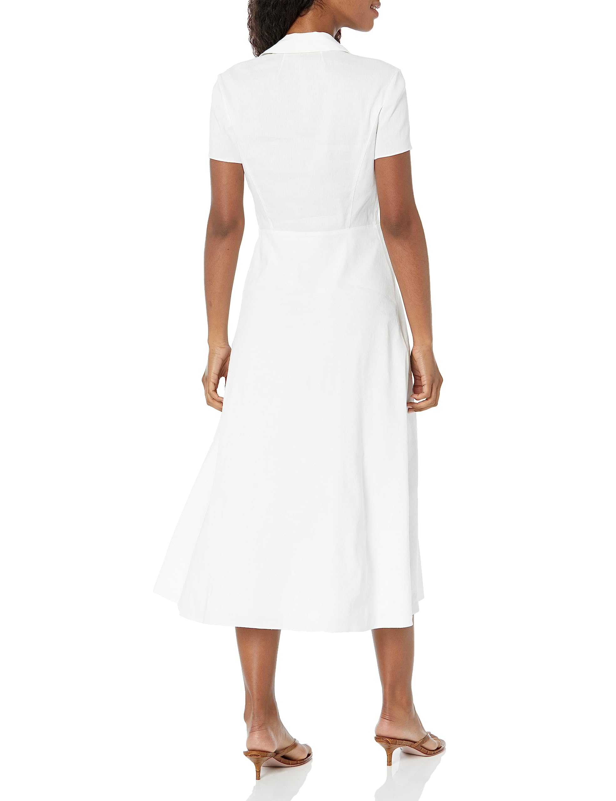 Theory Women's Short-Sleeve Button Down Midi Dress - Elegant Office Wear & Summer Casual Dress for Work, Parties & Special Occasions