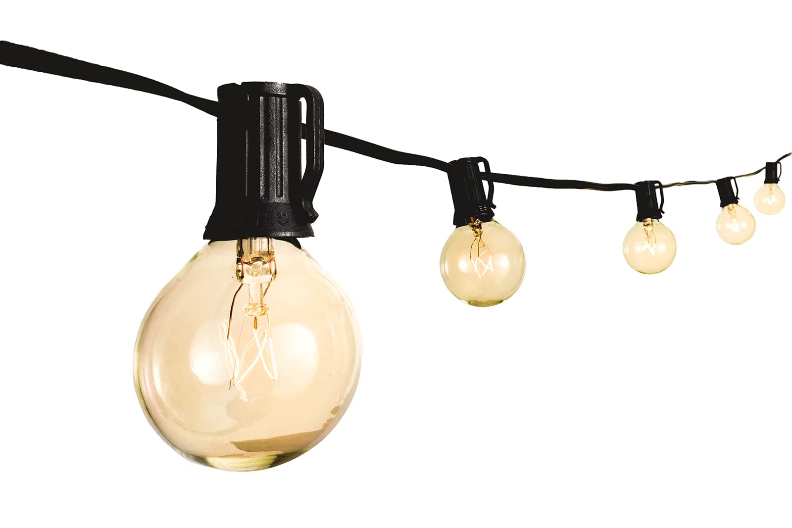 G40 String Lights - 5W Warm White Shatterproof Glass Bulbs, 18-Gauge Wire, Dimmable Globe Fairy Lights - 100ft Outdoor Hanging Lights for Backyard, Patio, Porch, Garden, Wedding, Party & Holiday Decorations