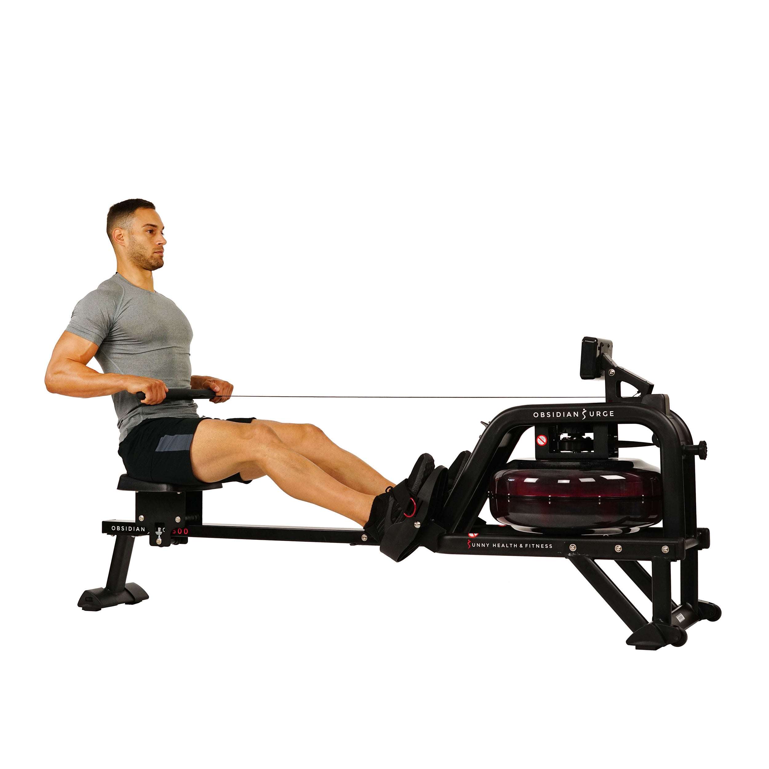 Obsidian Surge Water Rowing Machine with LCD Monitor - Full Body Workout Rower for Home Gym, Cardio & Strength Training | Perfect for Small Spaces & Indoor Fitness