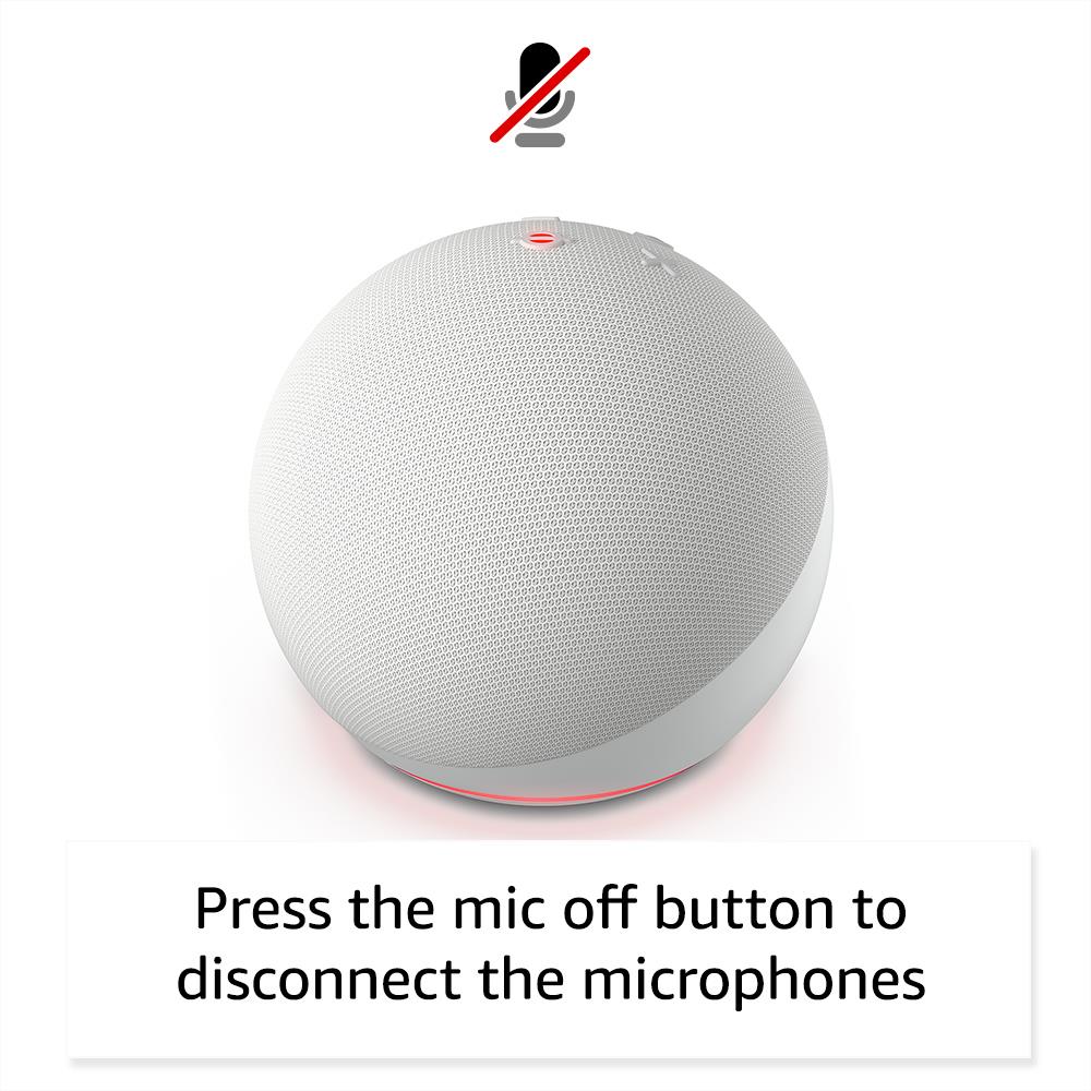 Amazon Echo Dot (5th Gen) - Smart Speaker with Alexa - Glacier White - Voice Control, Music Streaming & Smart Home Hub for Bedroom, Kitchen & Office