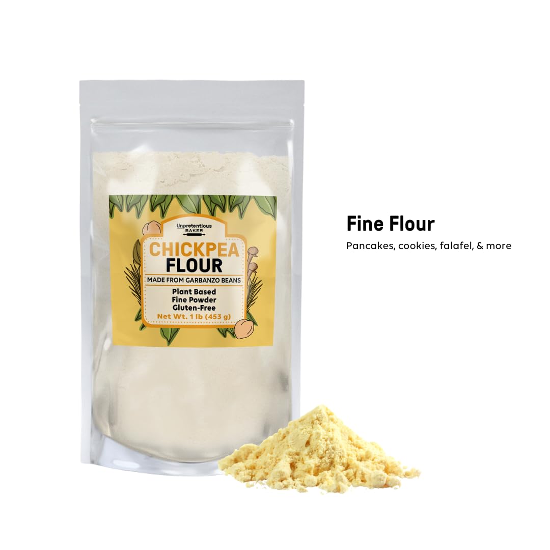 Organic Chickpea Flour 1 lb - Gluten-Free Garbanzo Bean Flour for Baking, Vegan & Keto Friendly - Perfect for Falafel, Hummus & Healthy Recipes