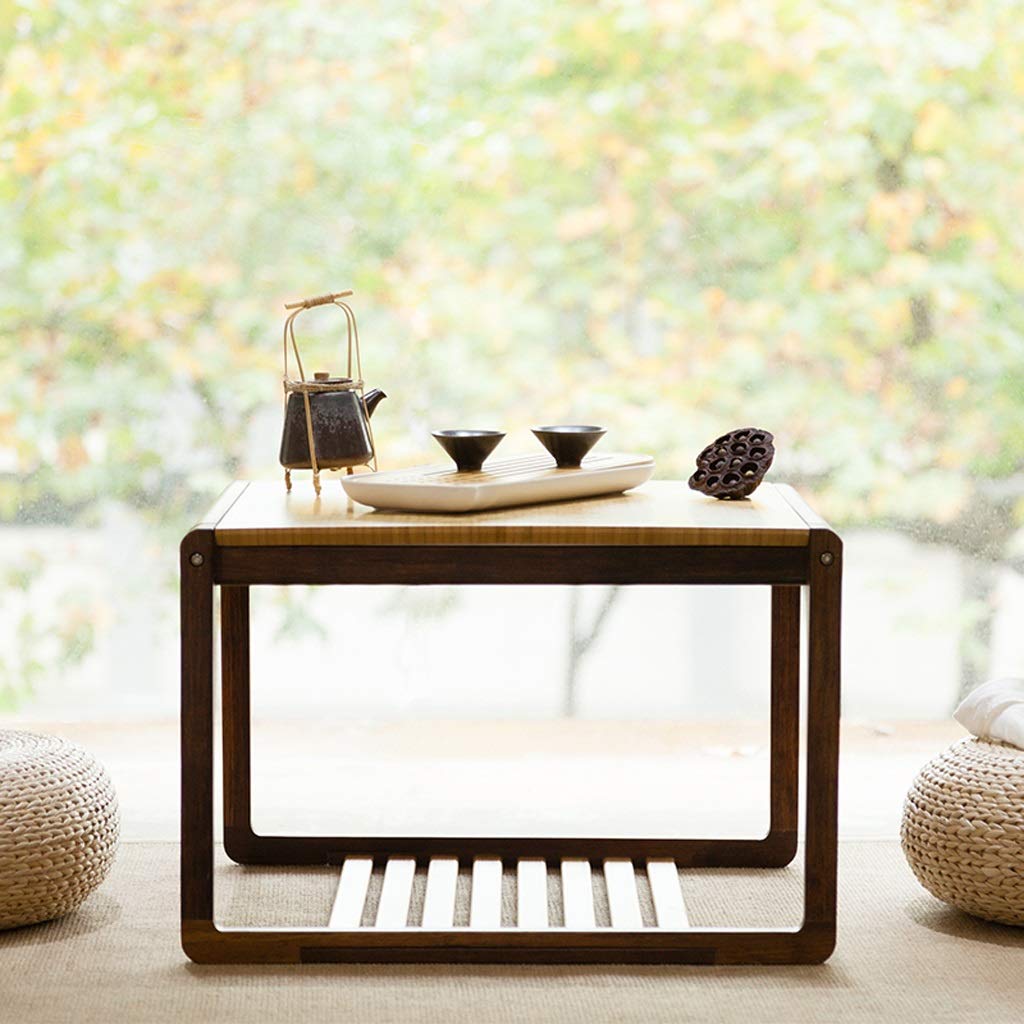 Rustic Natural Wood Coffee Table with Storage Shelf & Open Bottom - Rectangle Espresso Living Room Table - Easy Assembly for Home, Office, or Dorm Decor