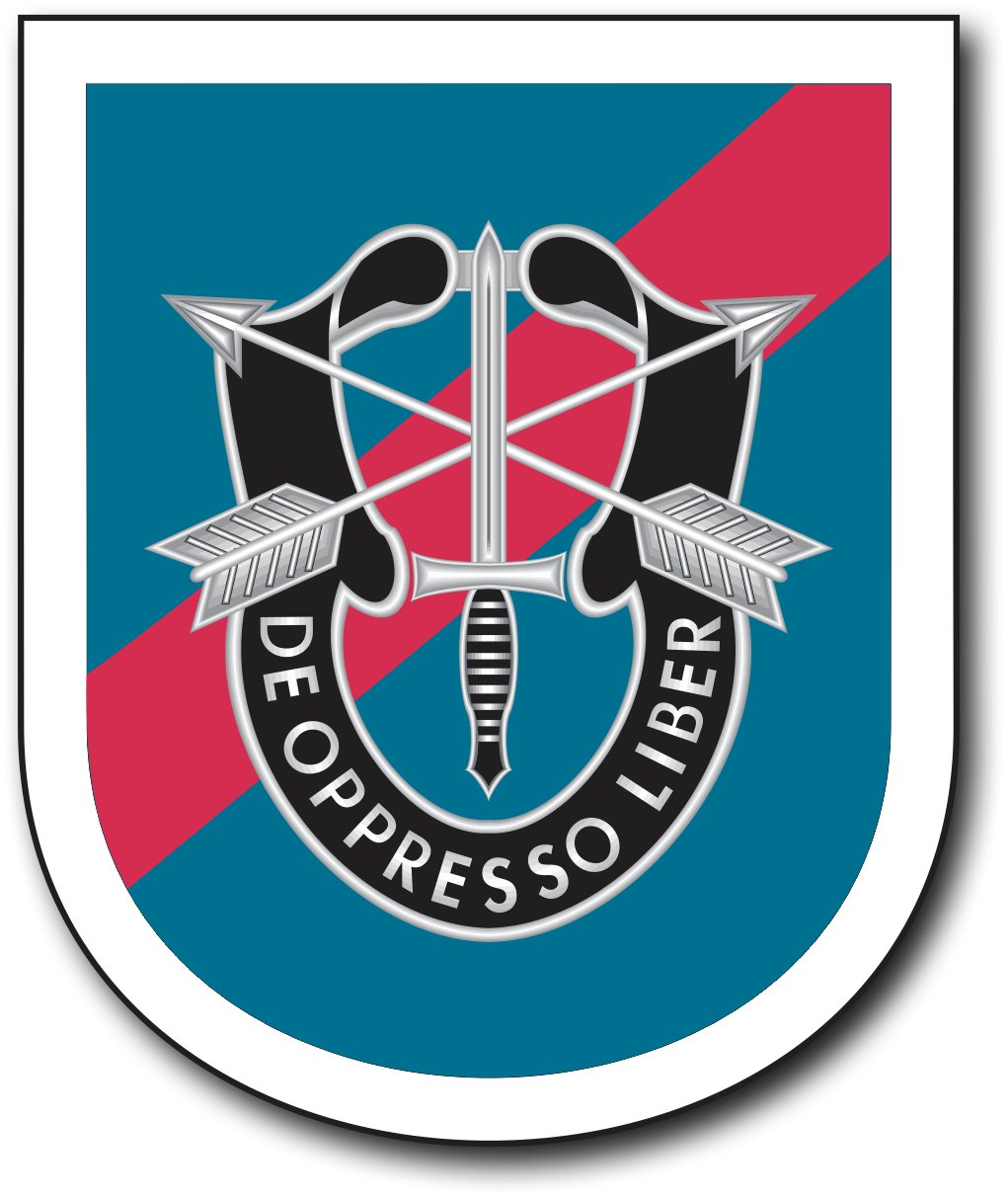 US Army 20th Special Forces Group Vinyl Decal Sticker - 3.8 Inch Military Patch Emblem - 6 Pack Waterproof Stickers for Cars, Laptops, Helmets - Perfect for Military Enthusiasts & Veterans