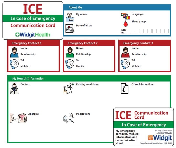 ICE Card 20 Pack - Emergency Contact Information Cards for First Responders | Perfect for Wallet, ID Badge & Travel Safety