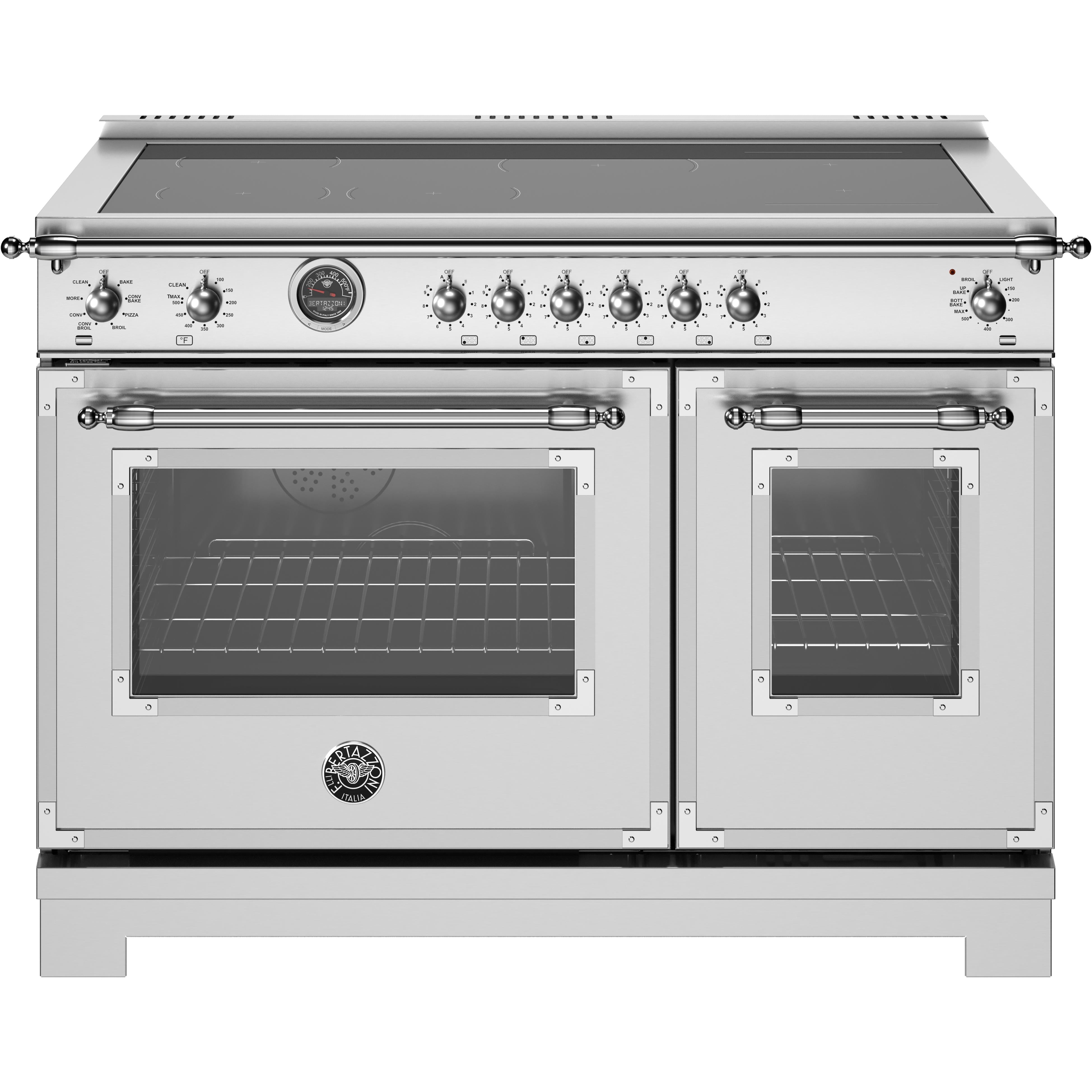 Bertazzoni HER486IGFEPXT 48-Inch Freestanding Induction Range - Professional Italian Kitchen Stove for Home Chefs & Cooking Enthusiasts | Perfect for Modern Kitchens & Gourmet Cooking