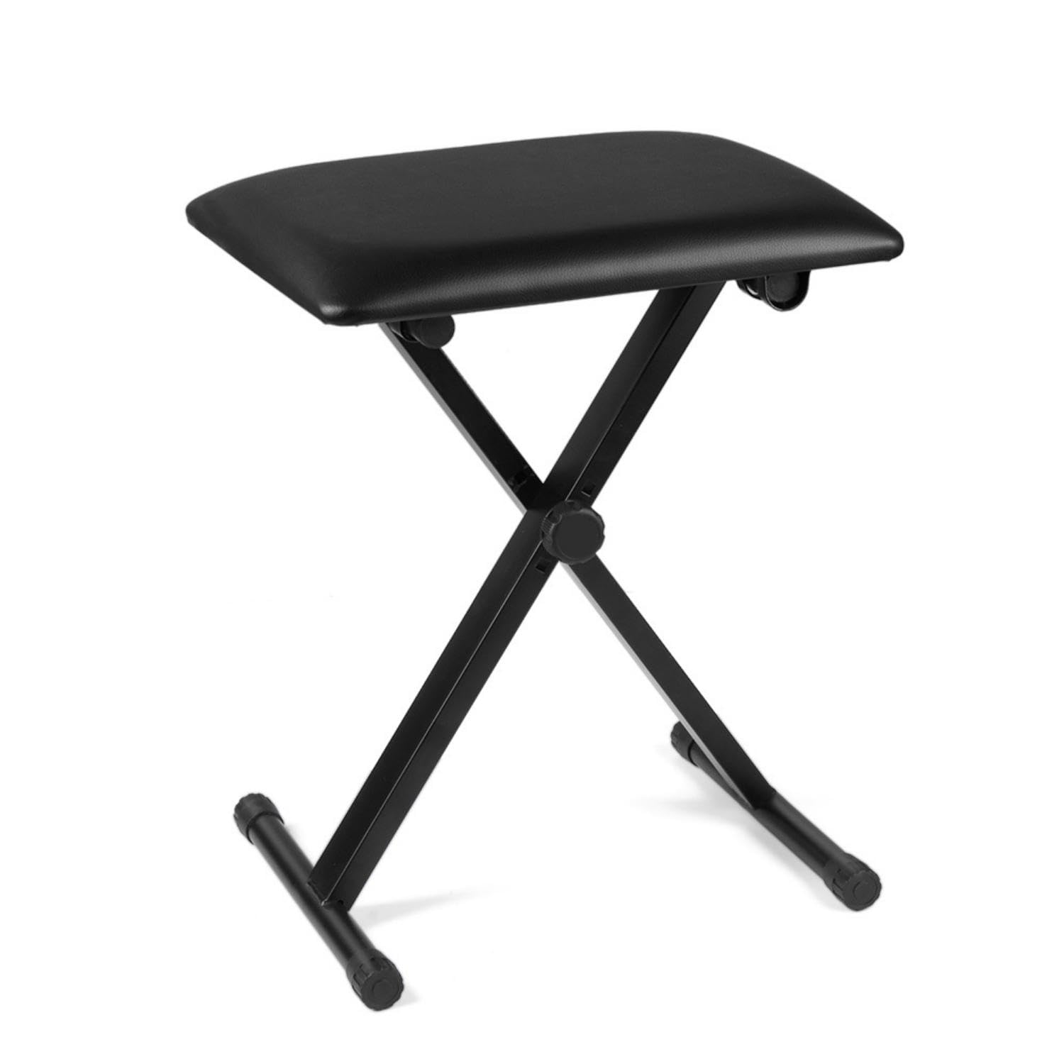 Flexzion Foldable Piano Bench - Adjustable Height Padded Keyboard Bench Seat & Musician Stool - Durable Anti-Slip Folding Chair for Piano, Keyboard, Organ - Perfect for Home, Studio & Stage Performances