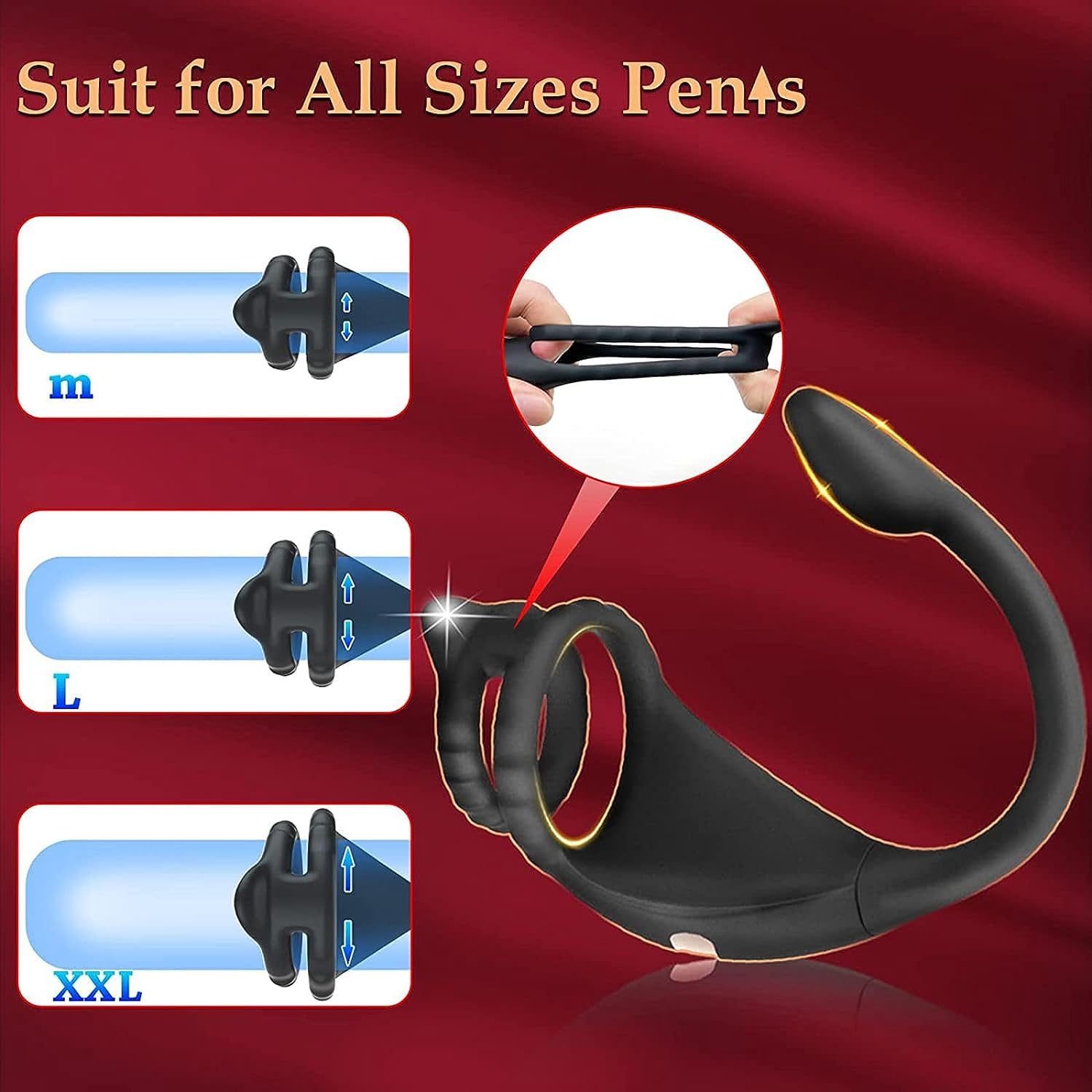 Feelip 3-in-1 Anal Plug Vibrating Cock Ring - Prostate Massager & Dildo with 9 Vibration Modes for Men - Adult Sex Toys for Couples Play, Solo Pleasure & BDSM Exploration