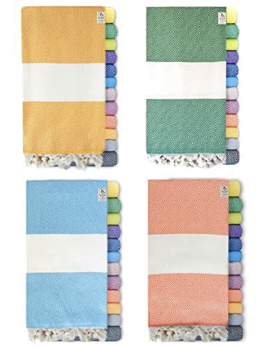 4pc - D-coral-turquoise-benetton Green-ochre