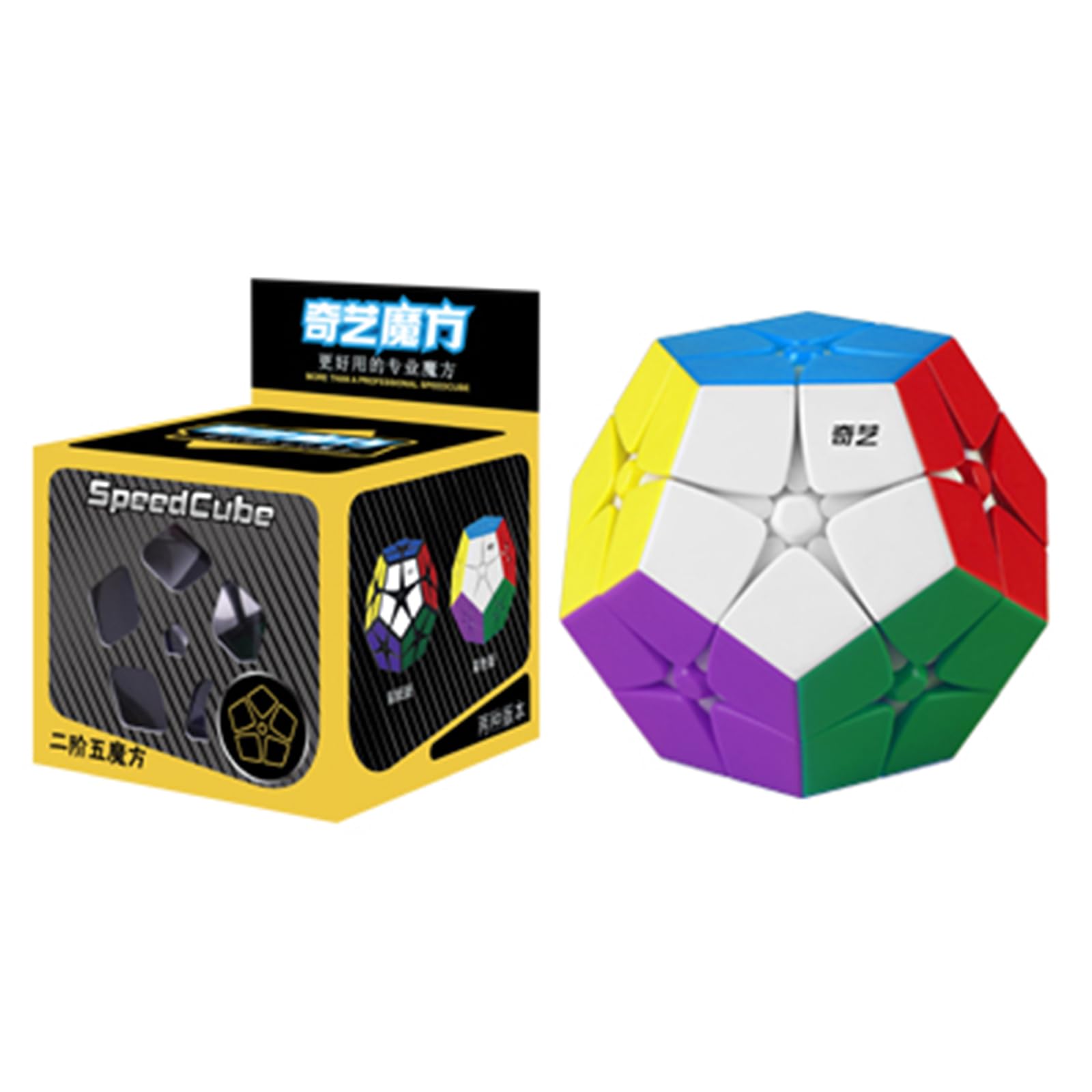 QYTOYS Stickerless 2x2 Megaminx Speed Cube - Pentagonal Dodecahedron Magic Puzzle Toy | Brain Teaser Educational Game | ABS Plastic Square Cube for Kids & Adults | Perfect for Stress Relief, STEM Learning & Speedcubing Competitions