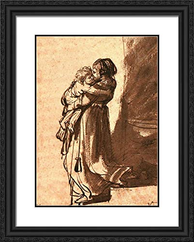 Black Ornate Wood Frame with Double Matting