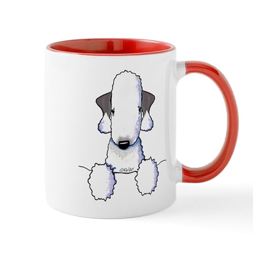 White/Red Inside - Kiniart Bedlington Terrier Mug