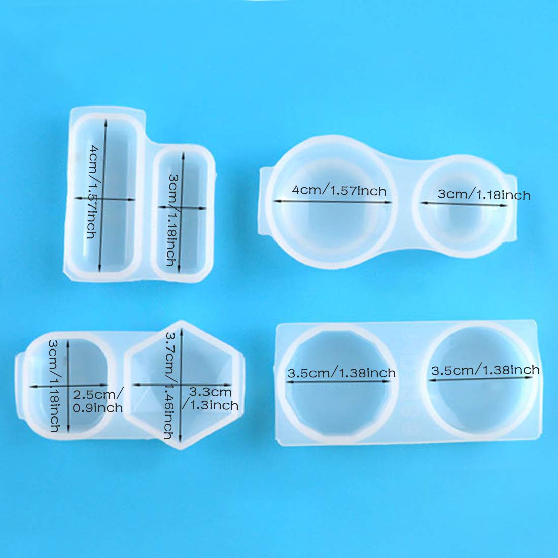 4-Piece Merkaba Resin Molds Set - Orgone Style Silicone Molds for Epoxy Resin Jewelry Making, DIY Pendant & Necklace Crafting - Perfect for Crystal Healing Jewelry, Spiritual Gifts, and Resin Art Projects