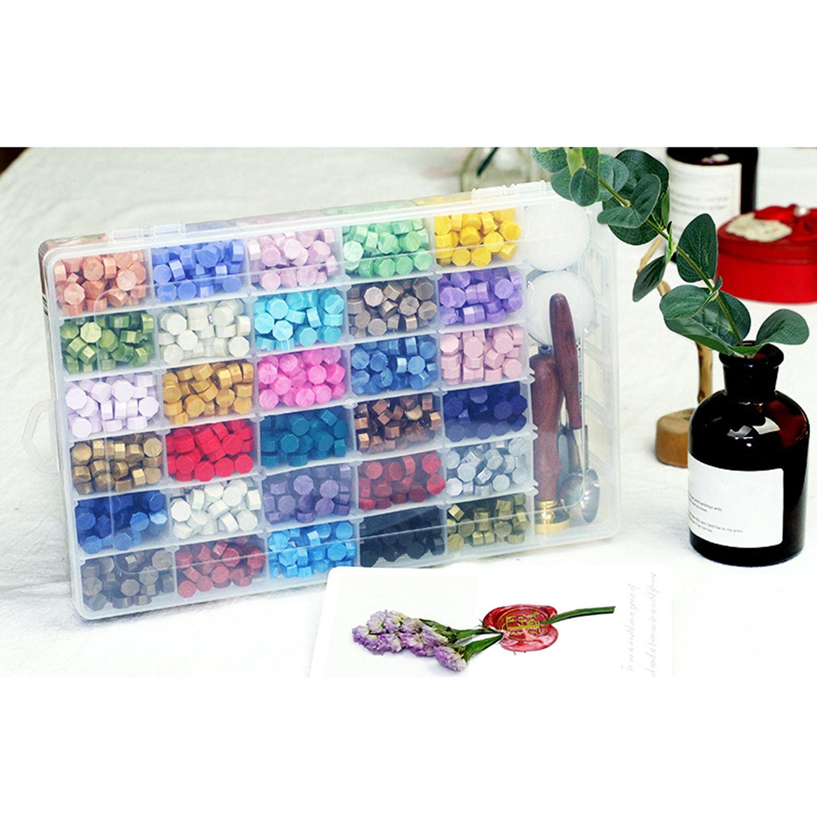 Vintage Wax Seal Stamp Kit with Metallic Pens - Elegant Wax Sealing Set for Wedding Invitations, Letters, DIY Crafts & Collectibles - Perfect for Calligraphy, Scrapbooking & Gift Wrapping