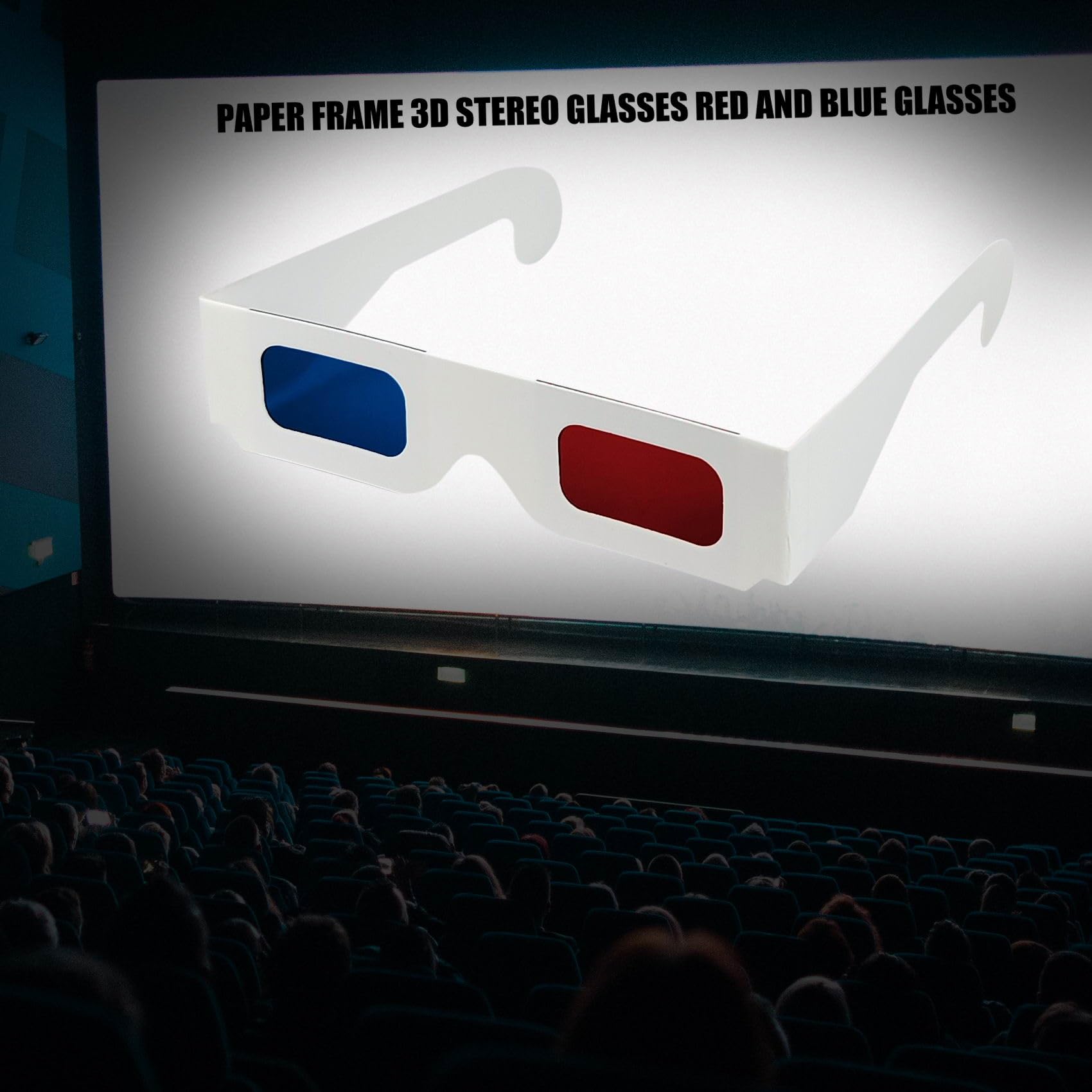 5 Pcs 3D Paper Glasses - Red & Blue Anaglyph Cardboard Glasses with White Frame for 3D Movies, TV Shows & Home Theater | Perfect for Movie Nights, 3D Events & Virtual Reality Experiences