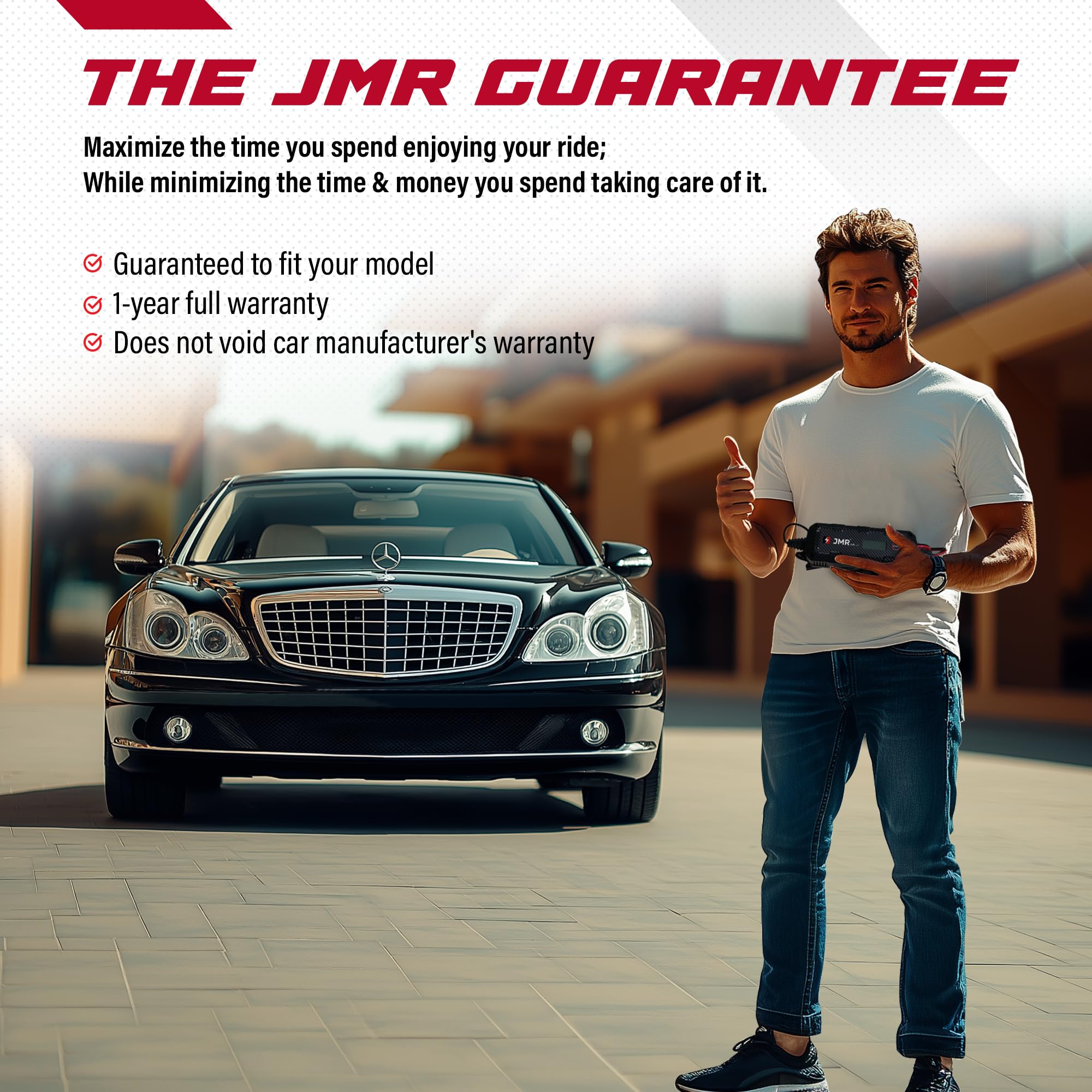 JMR Battery Charger & Maintainer for Mercedes Maybach S-Class GLS 57 62 - 12V Trickle Charger with Magnetic Port - Car Battery Conditioner for All Models - Perfect for Winter Storage & Long-Term Vehicle Maintenance