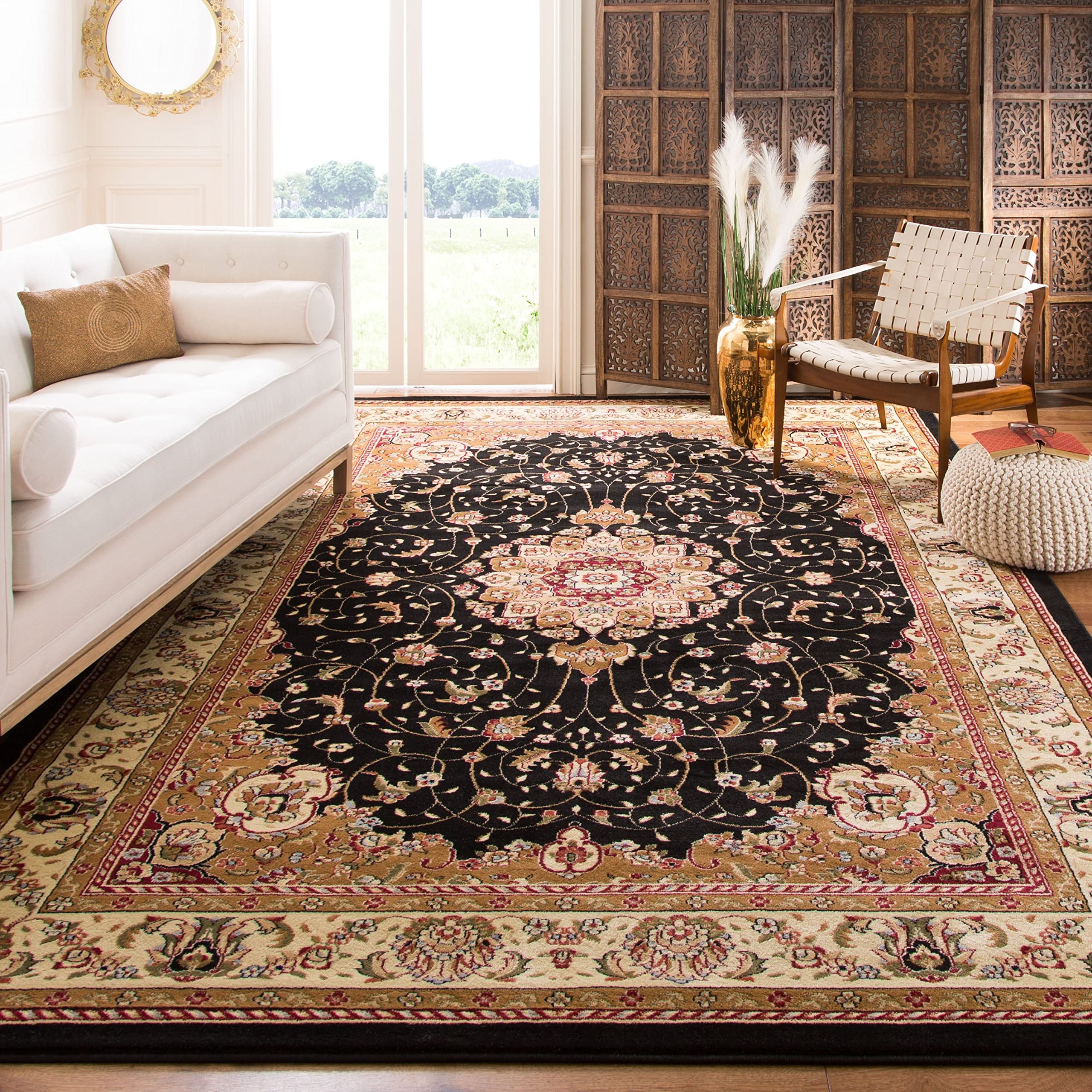 SAFAVIEH Lyndhurst Collection 10' Round Sage/Ivory Area Rug - Traditional Oriental Non-Shedding Rug for Dining Room, Living Room, Bedroom & Entryway | Perfect for Home Decor, Cozy Spaces & High-Traffic Areas