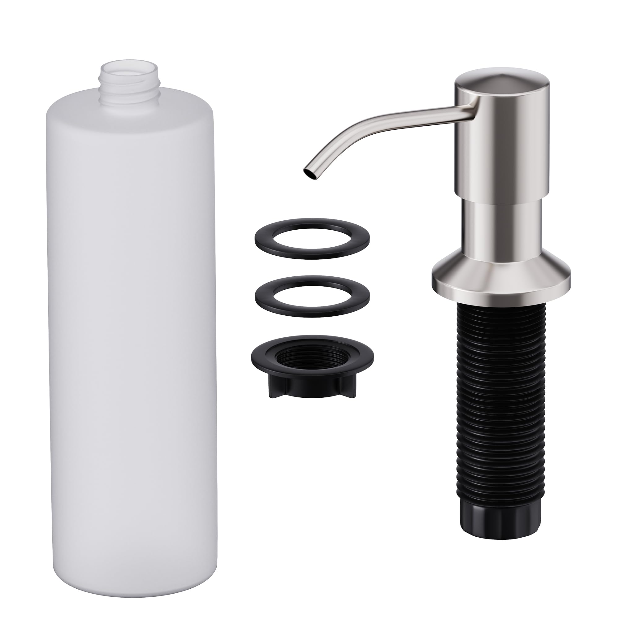 GIMILI Brushed Nickel Built-in Sink Soap Dispenser or Lotion Dispenser - Perfect for Kitchen, Bathroom, and Laundry Room Sinks