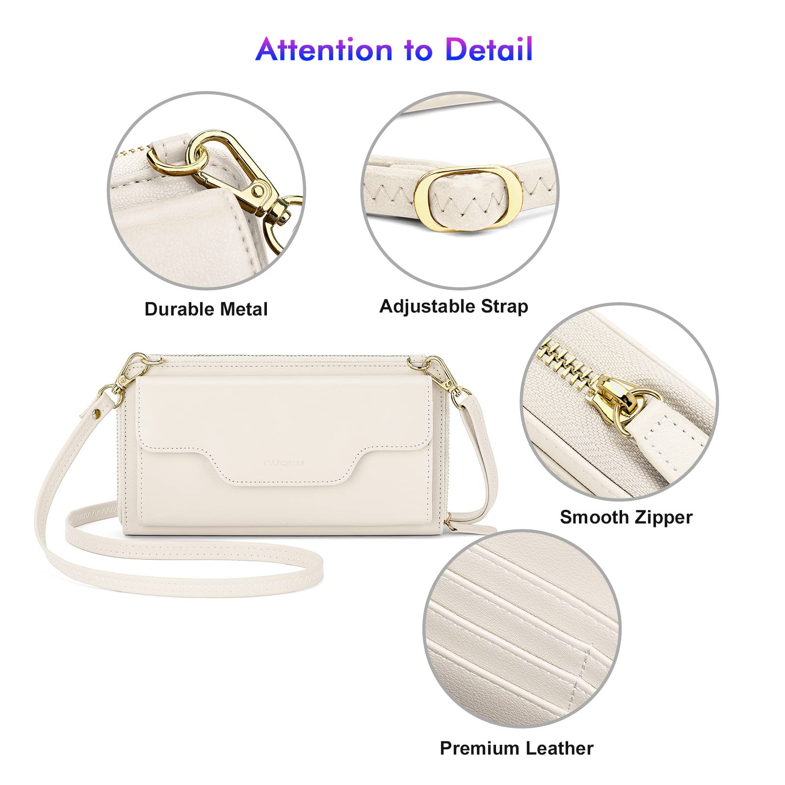 Stylish nuoku Crossbody Bags & RFID Wristlet Wallets for Women - Secure Phone Holder Clutch Purse | Perfect for Travel, Shopping & Night Out