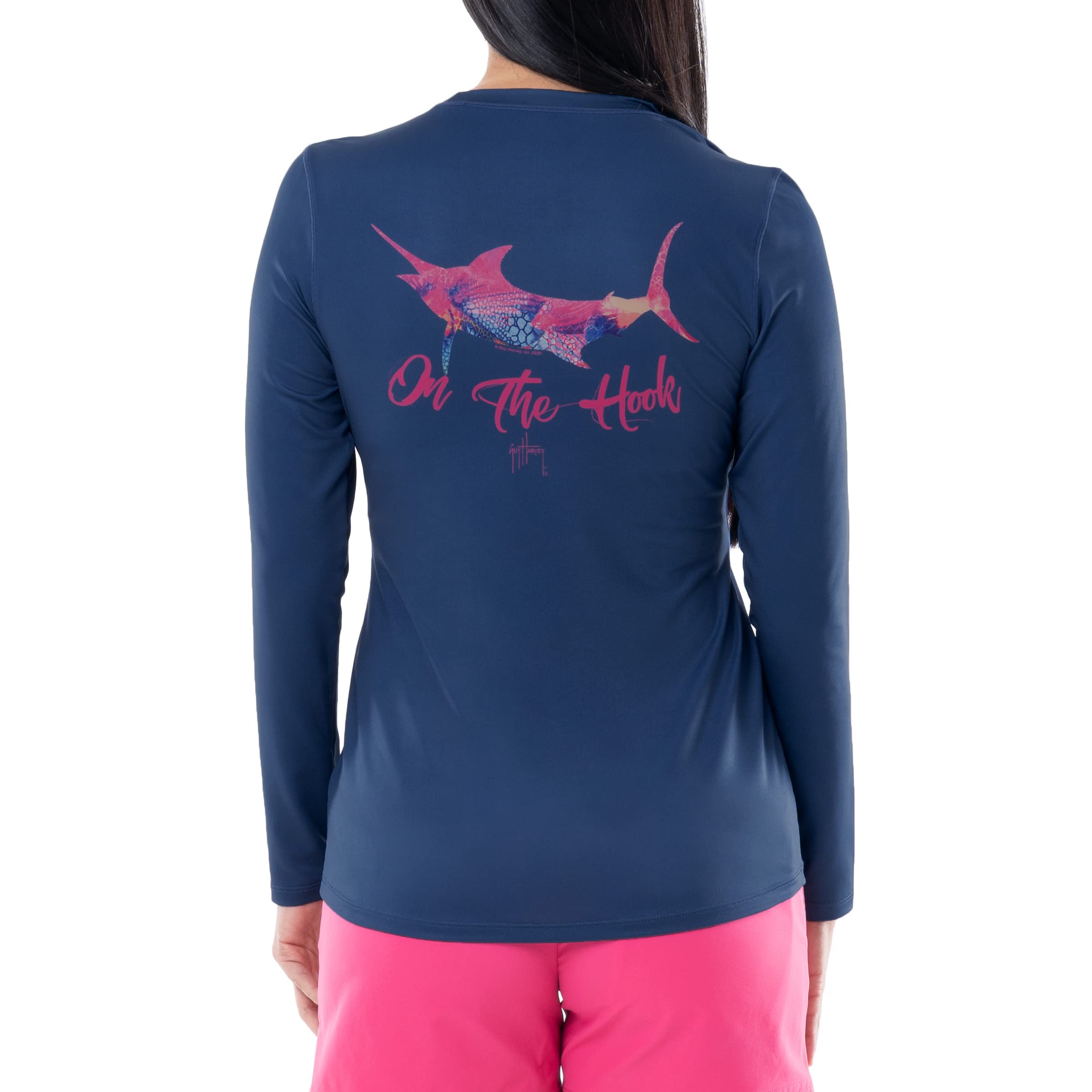 Guy Harvey Women's Long Sleeve UPF Sun Protection Shirt - Fishing, Boating & Outdoor Activities Rash Guard Top
