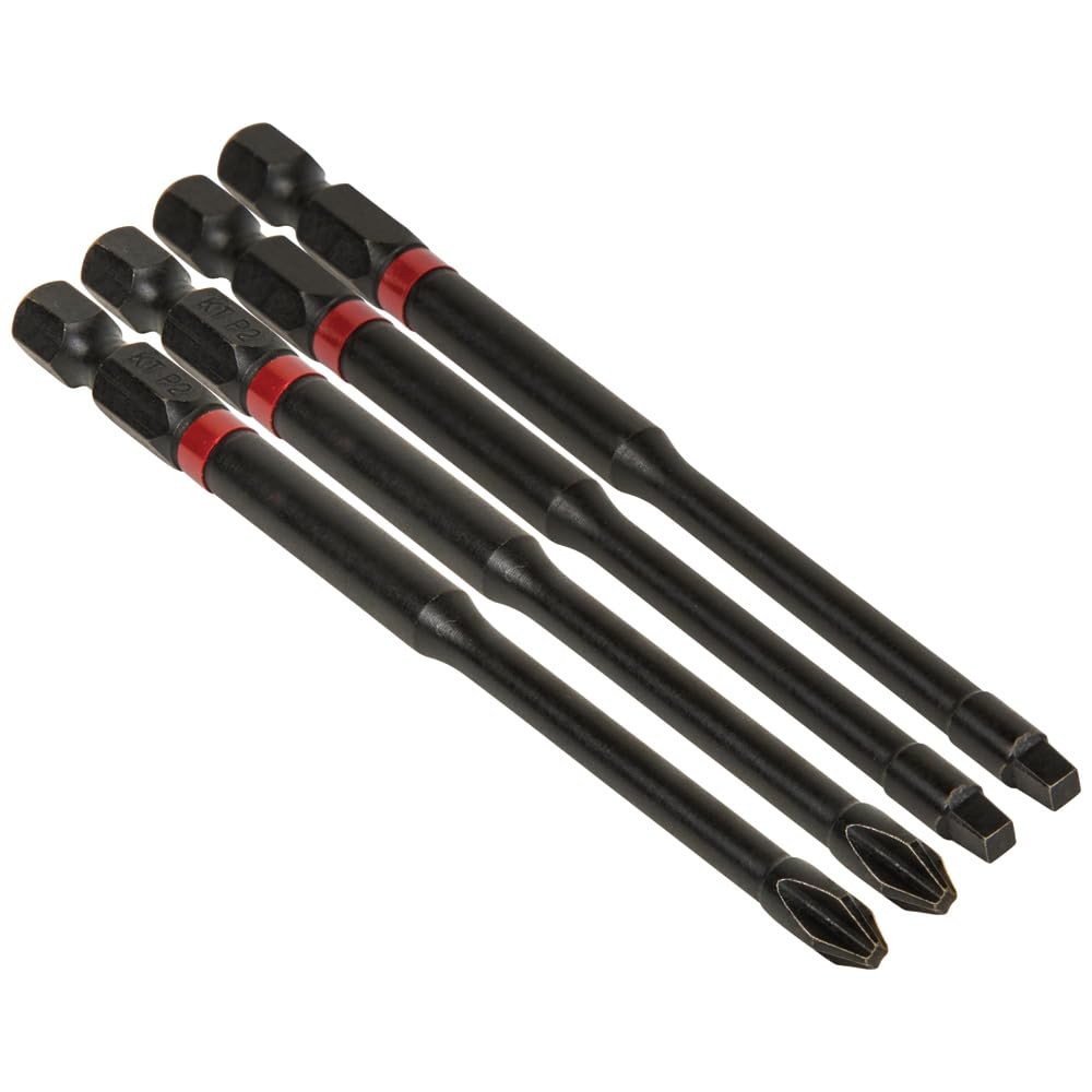 Klein Tools 32795 4-Pack Pro Impact Driver Bits - Heavy Duty for DIY & Construction