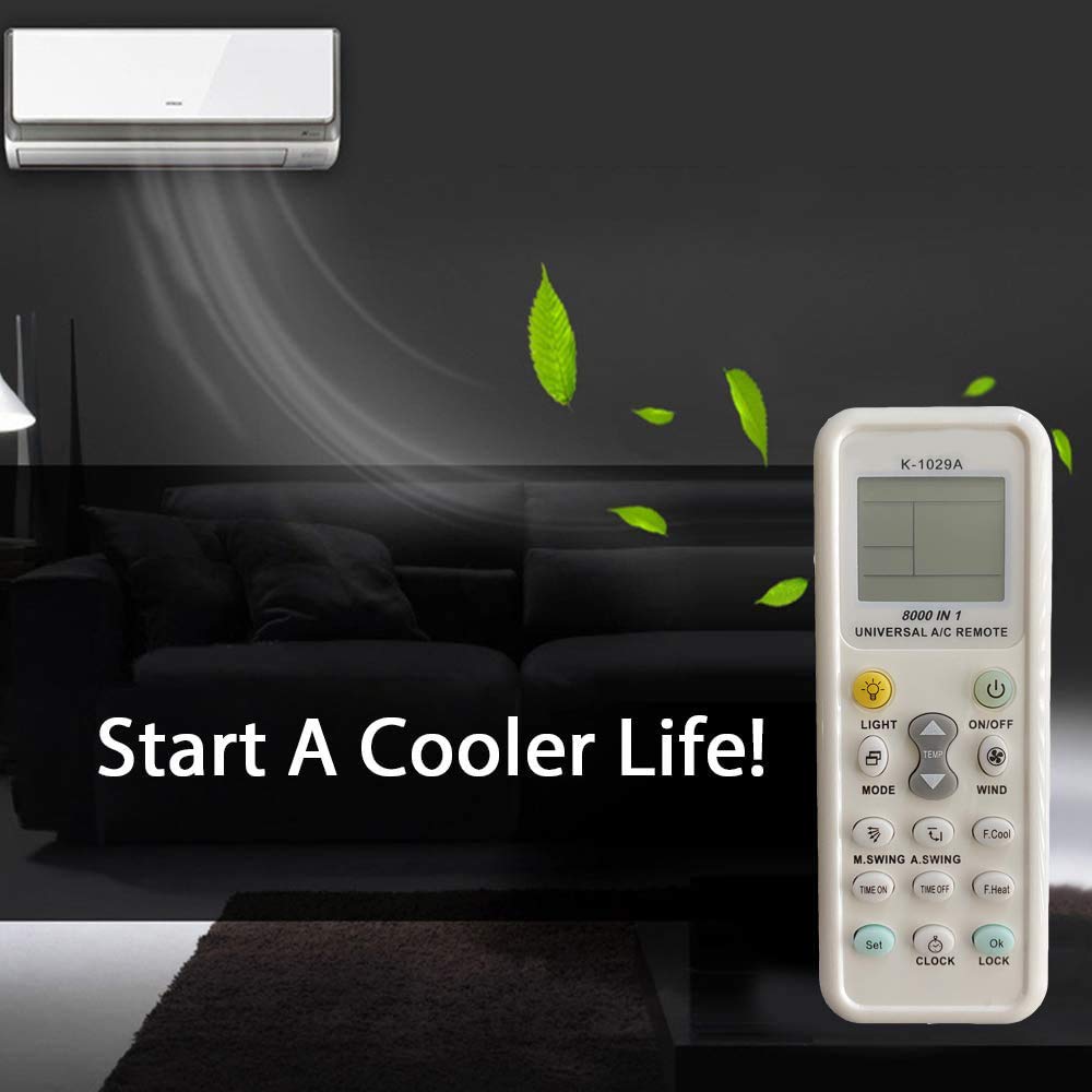 Universal Air Conditioner Remote Control (8000 in 1) - Compatible with Mitsubishi, Toshiba, Hitachi, Fujitsu, Daewoo, LG, Sharp, Samsung, Electrolux, Sanyo, AUX, Gree, Haier, Huawei AC Units - Perfect for Home, Office & Hotel Use