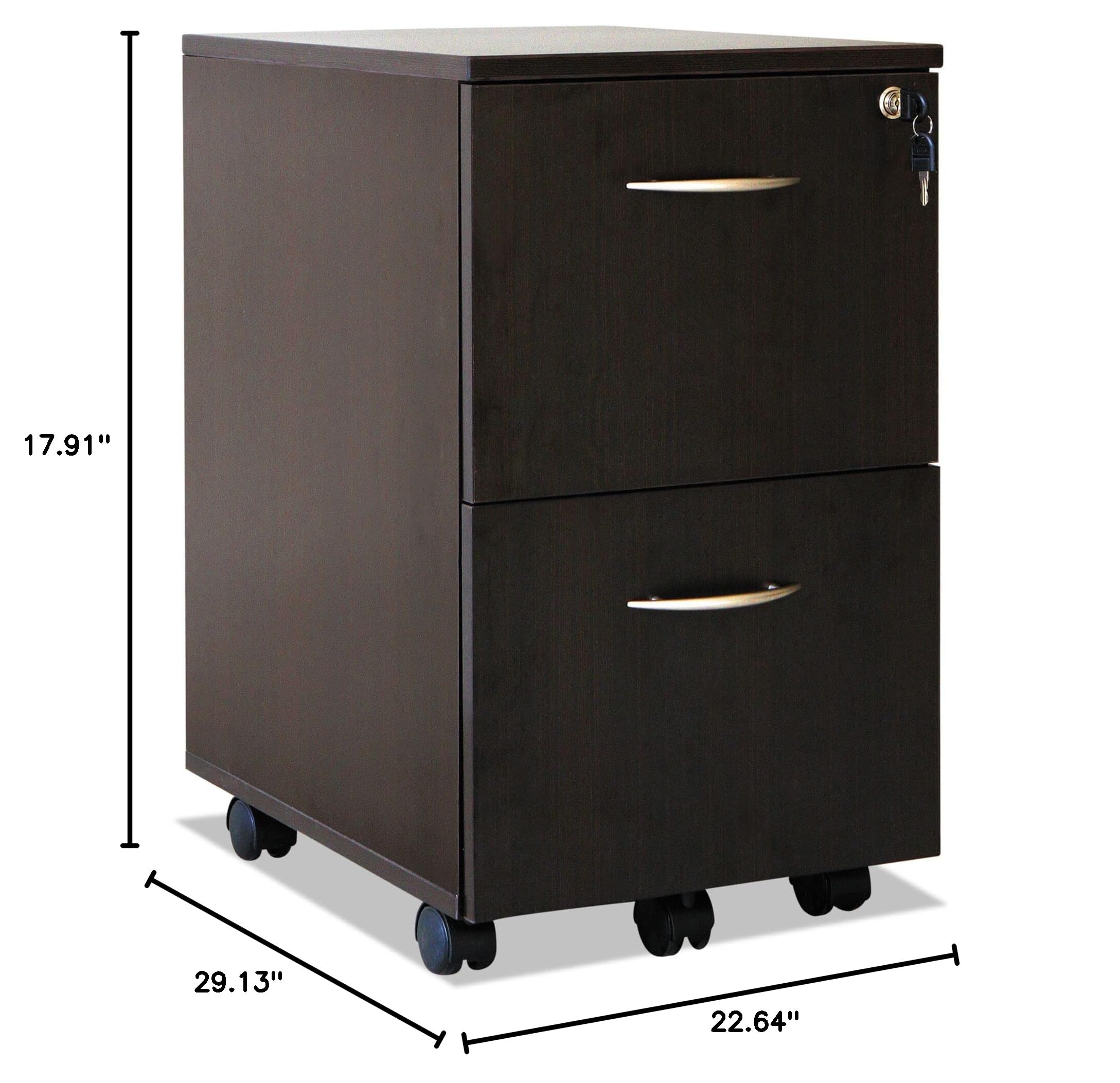 Alera VA582816ES Valencia Series 2-Drawer Mobile File Cabinet - 15.38