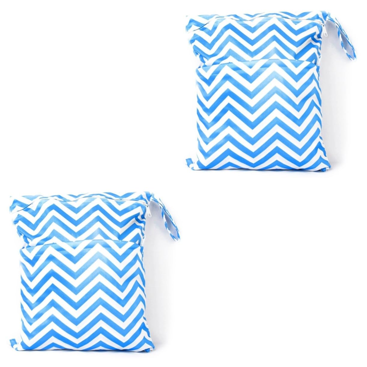 **ifundom 2-Pack Waterproof Baby Diaper Nappy Bags - 14.2x11.8 Inch Polyester Pouch for Travel, Daycare & On-the-Go (Blue)**