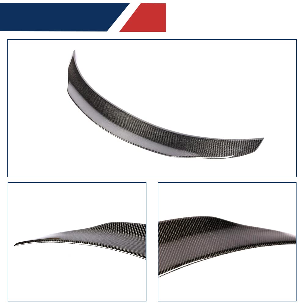 Carbon Fiber Trunk Spoiler for Mercedes Benz C Class W205 C205 Coupe 2014-2019 | C180 C200 C250 C300 C350 C63 C43 AMG | High Kick Rear Wing Lip | Enhances Aerodynamics & Sporty Look | Perfect for Street Racing & Car Shows