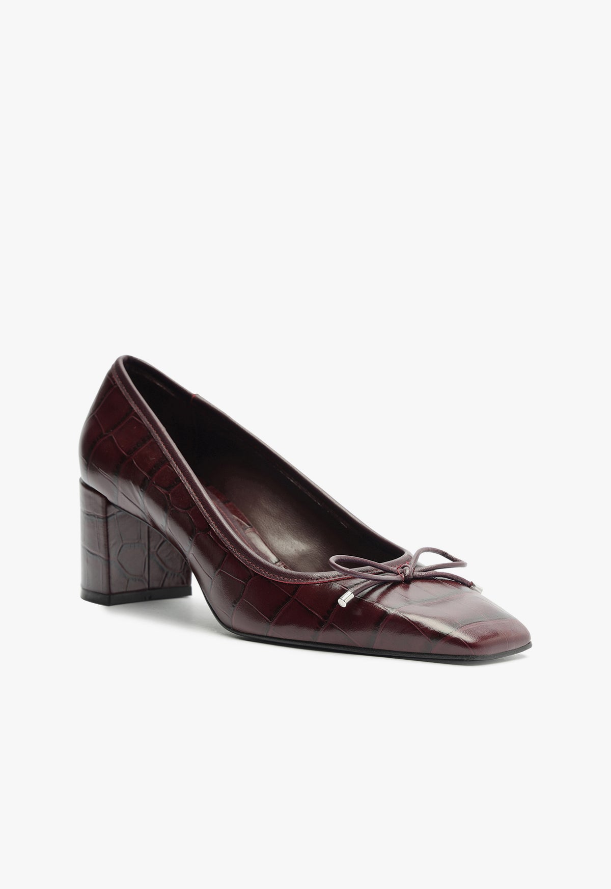 Arissa Crocodile Embossed Leather Pump Shoes - Women's Mid Heel (3.5 Inch) Dress Pumps for Office, Party & Wedding - Style F24 S2193800080012