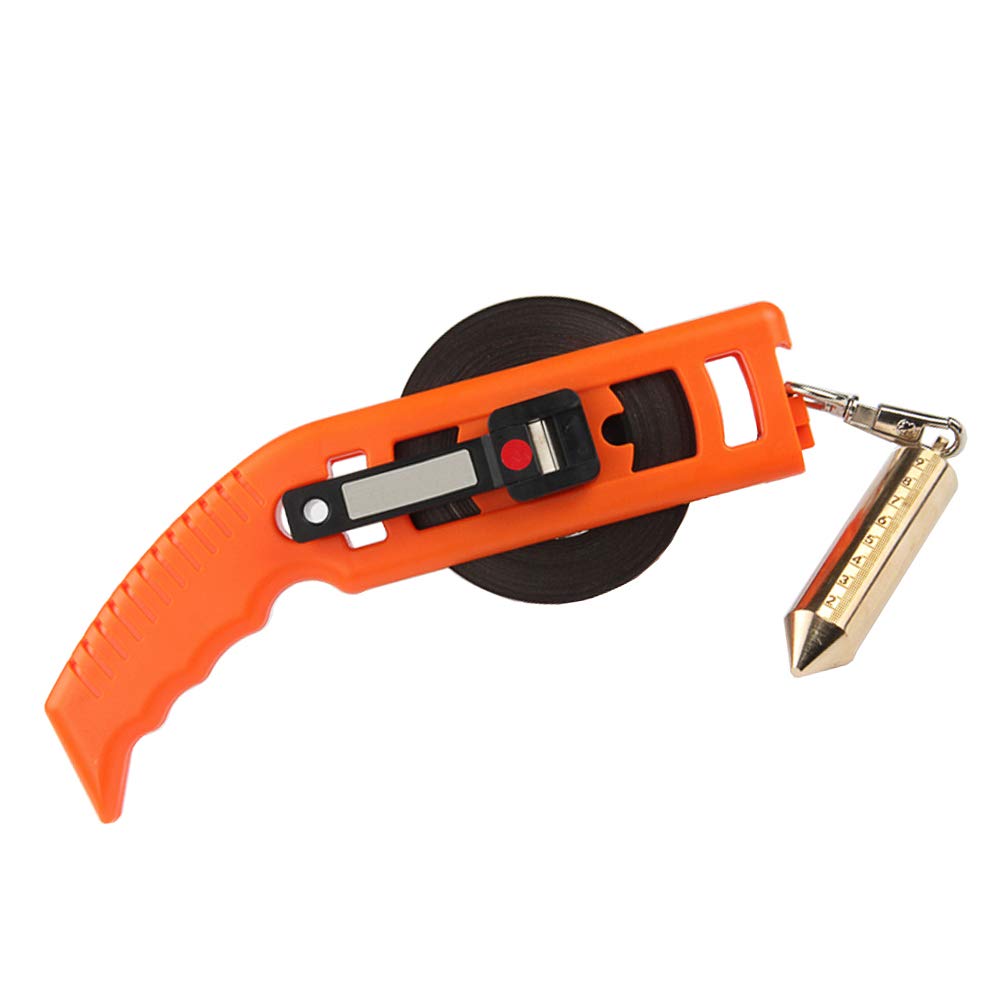 Explosion-Proof Oil Tank Gauging Tape - 10M/33Ft Handheld Carbon Steel Measuring Tape with Copper Plumb Bob for Petroleum Storage & Industrial Use