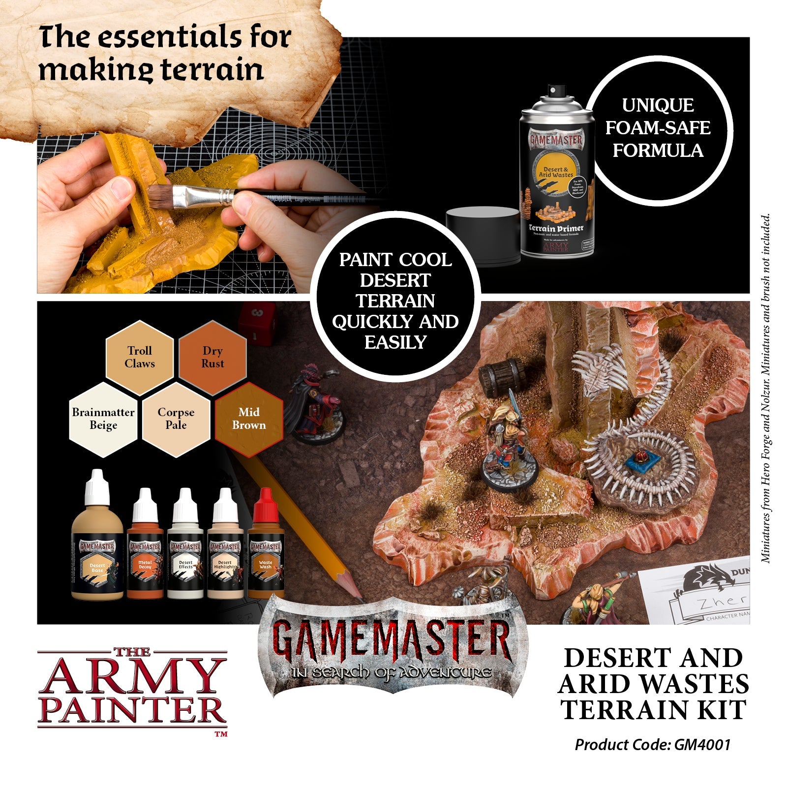 GameMaster Terrain Kit: Desert & Arid Wastes - Miniature Scenery for Tabletop RPGs & Wargaming - Perfect for D&D, Warhammer & Fantasy Battles