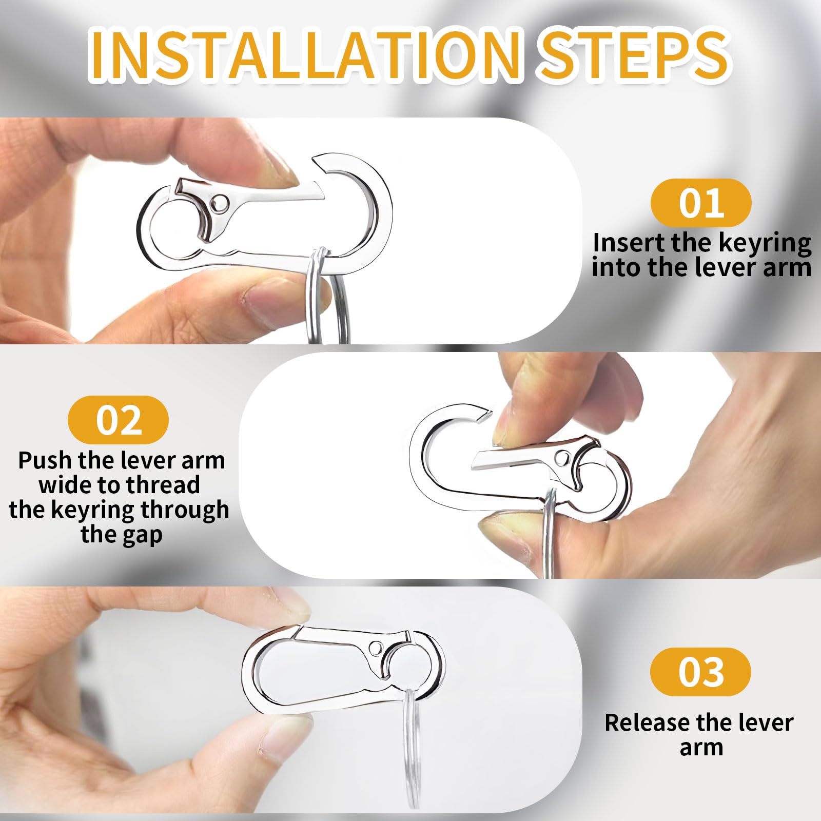 4 Pack Metal Keychain Rings - Durable Key Organizer for Men & Women - Home, Office, Travel