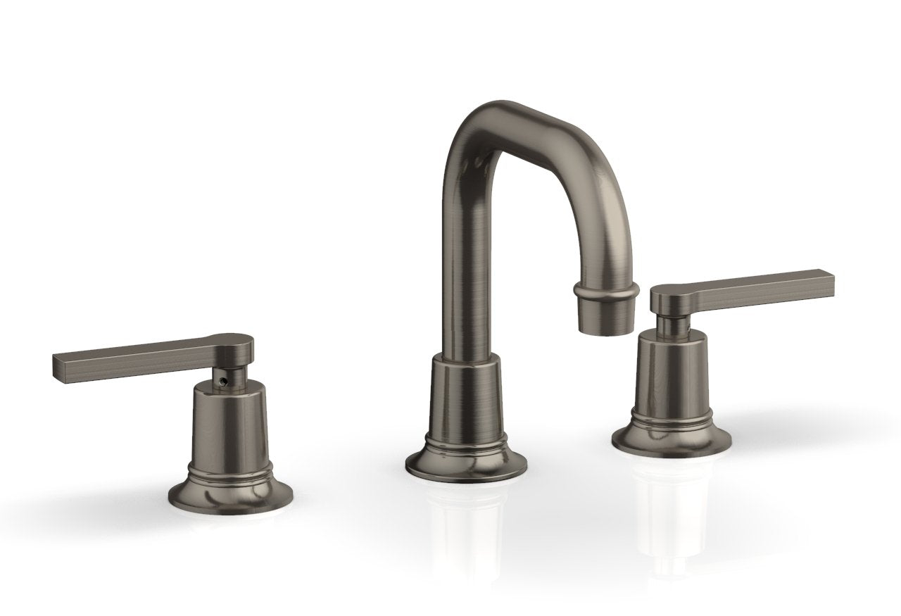HEX MODERN 8 Inch Widespread Bathroom Faucet with Lever Handles - Brushed Nickel Finish - Water Efficient Design for Vanity Sinks (Model 501-06) - Perfect for Modern Home & Hotel Bathroom Renovations