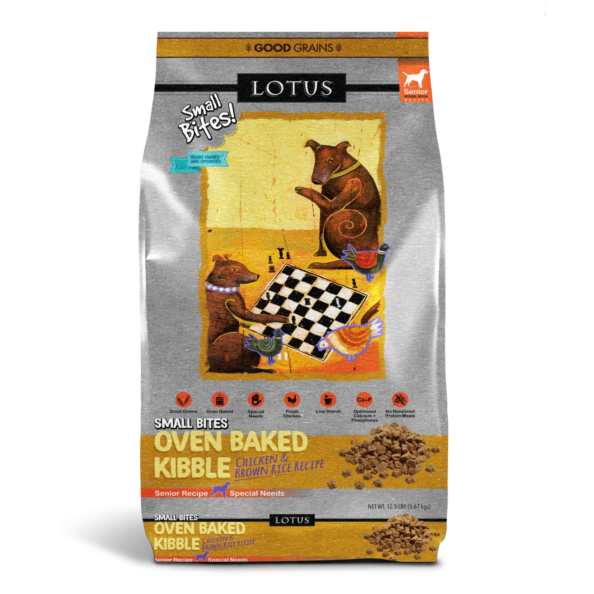 Lotus Small Bite Dry Senior Dog Food - Premium Nutrition for Older Dogs | Supports Joint Health & Digestion | Ideal for Small Breed Senior Dogs at Home or Travel