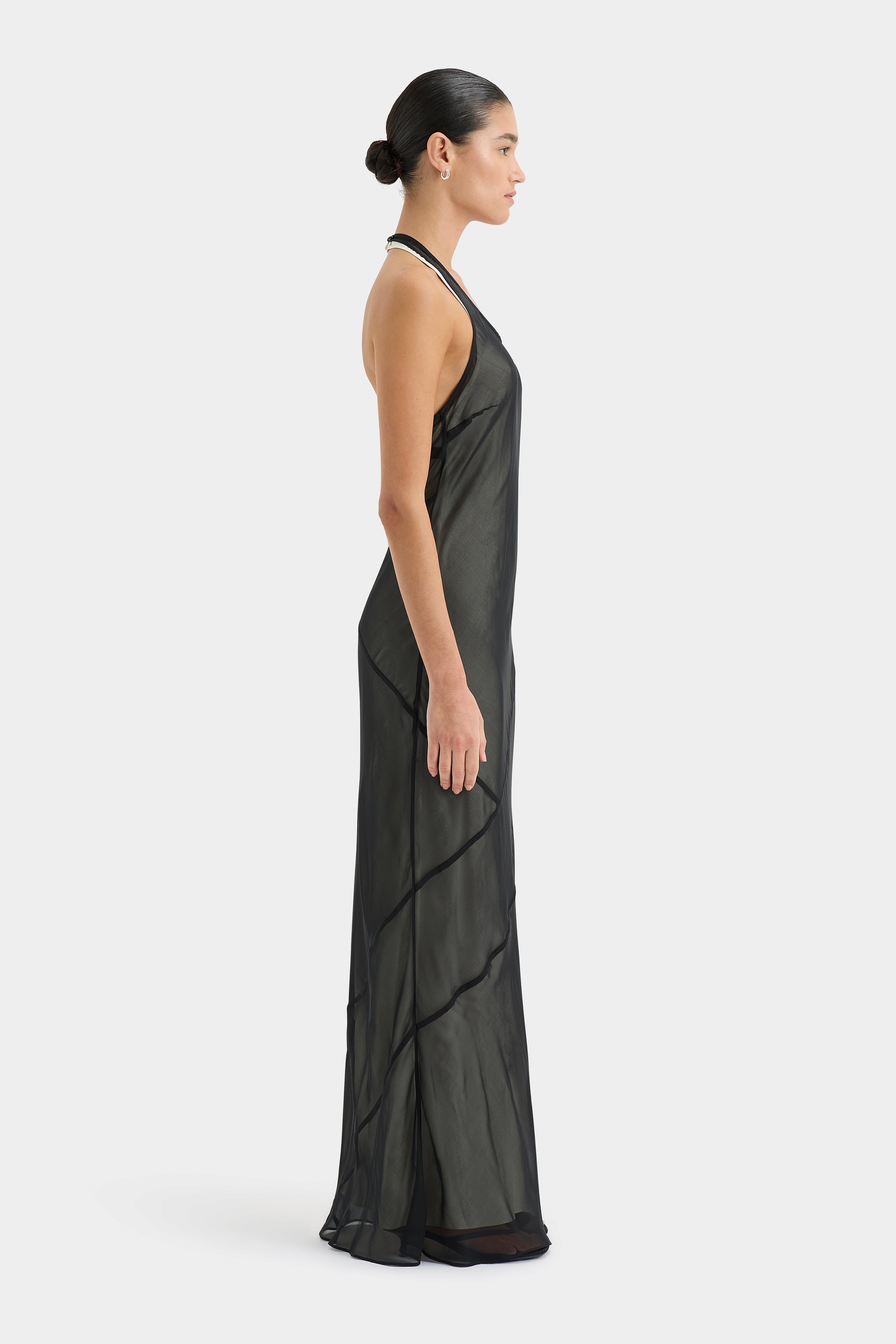 Sexy Strobe Halter Dress for Women - Clubwear Party Dress with Rhinestone Straps & High Slit - Perfect for Night Out, Bachelorette Party, and Date Night