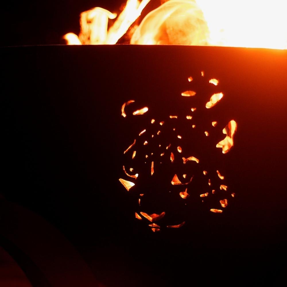 41 Inch Handcrafted Carbon Steel Fire Pit - Africa's Big Five Design | Outdoor Camping, Backyard, Patio, Garden Decor