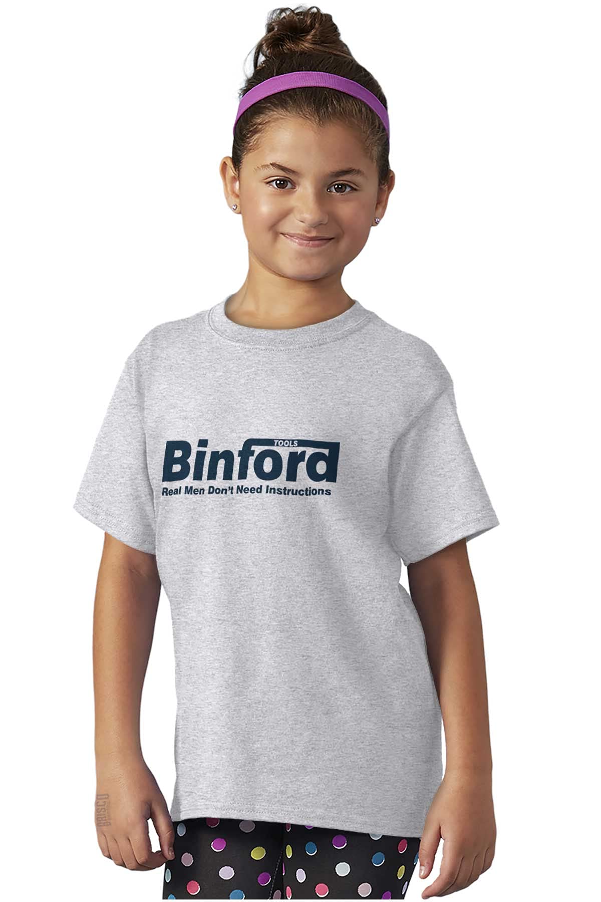 Binford Tools Real Men No Instruction Crewneck T-Shirt for Men & Women - Comfortable Casual Wear for DIY Projects, Workshops & Everyday Use
