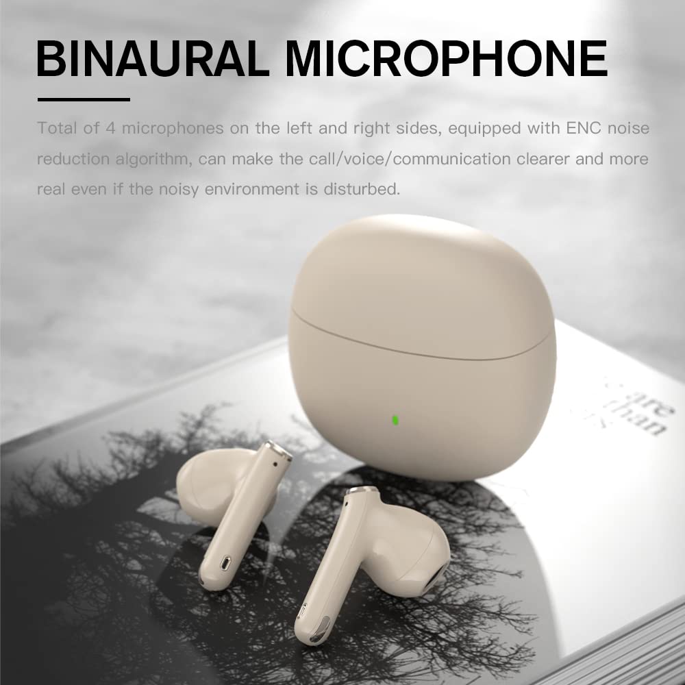 iKF Find Air5 Wireless Bluetooth 5.3 Earbuds with Deep Bass, IPX5 Waterproof, Touch Control & Charging Case, 4-Mic Noise Cancelling Headphones for Running, Gym, Workout & Travel (Black) - Perfect for Sports, Commuting & Outdoor Activities