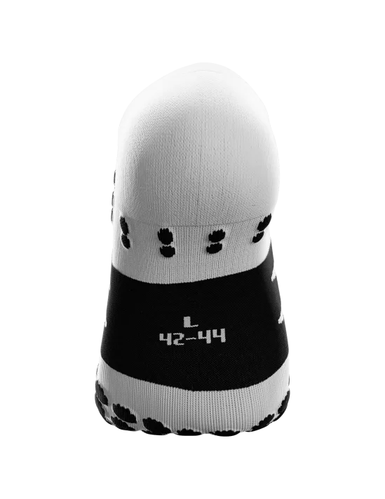 Compressport Unisex No Show Socks - Breathable Athletic Socks for Running, Gym & Casual Wear - White/Black Pair - Low Cut Invisible Socks for Men & Women