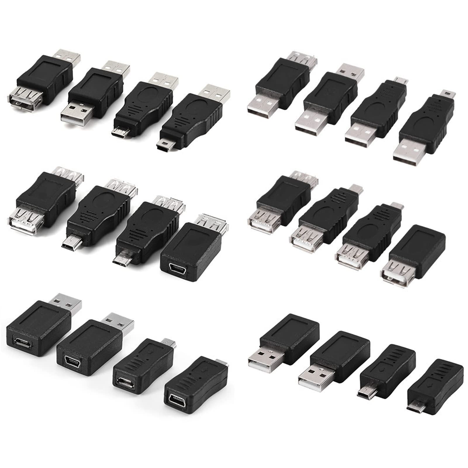 Bewinner USB OTG Adapter 12 Pack - Micro to Female Converter for Phone, Tablet & PC