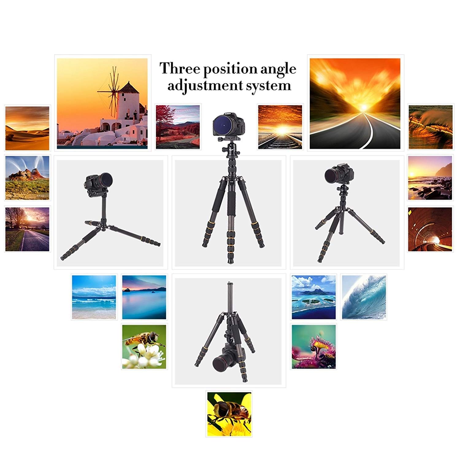 ZOMEI Q666C Carbon Fiber Tripod - Heavy Duty & Lightweight Travel Tripod with 360° Ball Head - Compact Camera Stand for Canon, Sony, Nikon DSLR - Perfect for Travel, Photography & Vlogging