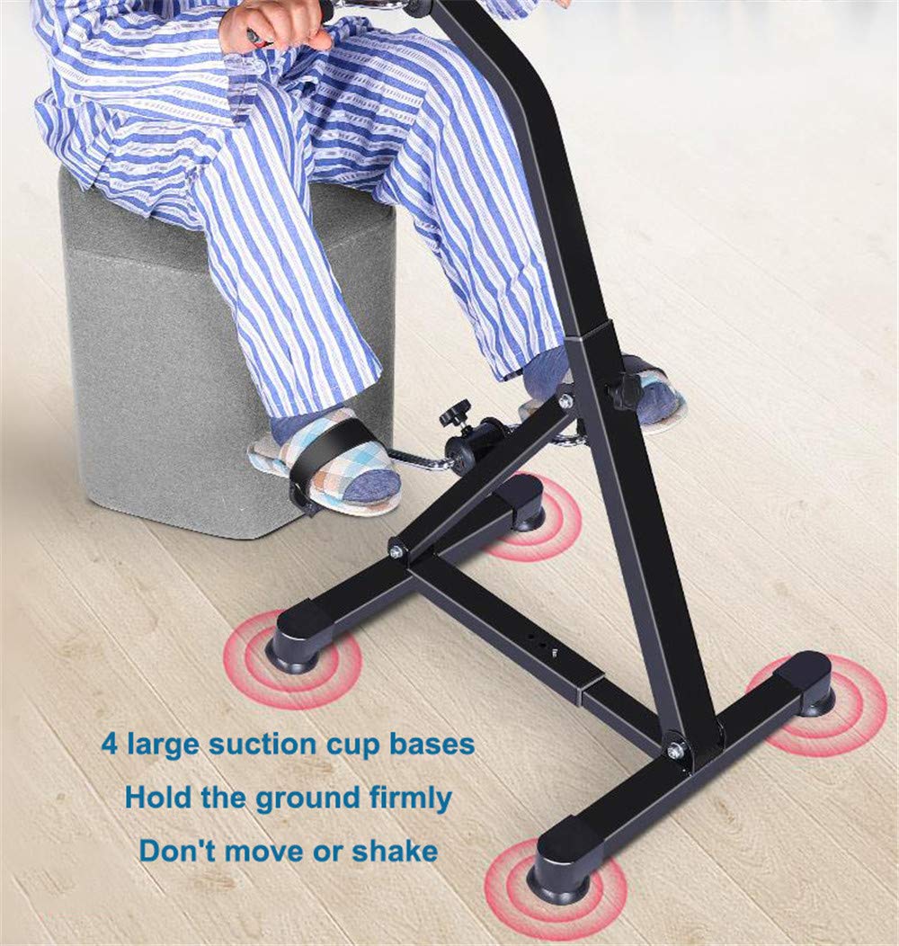 Portable Mini Exercise Pedal Machine - Compact Foldable Foot & Arm Workout Equipment for Seniors, Disabled & Office Workers - Black Hand & Leg Exerciser for Home, Travel & Rehab Therapy